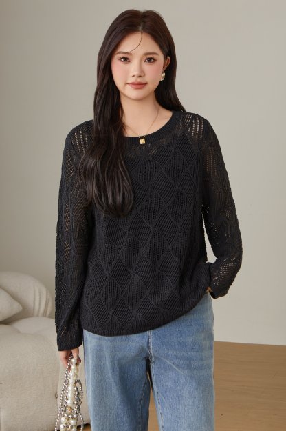 Round Neck Hollow Sweater DDMY1899