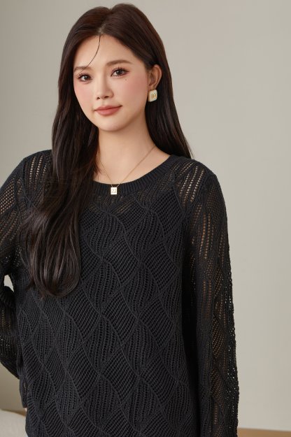Round Neck Hollow Sweater DDMY1899