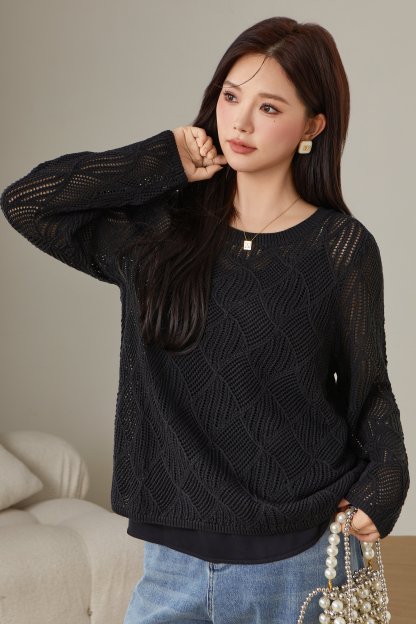 Round Neck Hollow Sweater DDMY1899