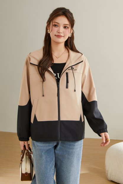 Color Contrast Patchwork Jacket Coat Ddw2107