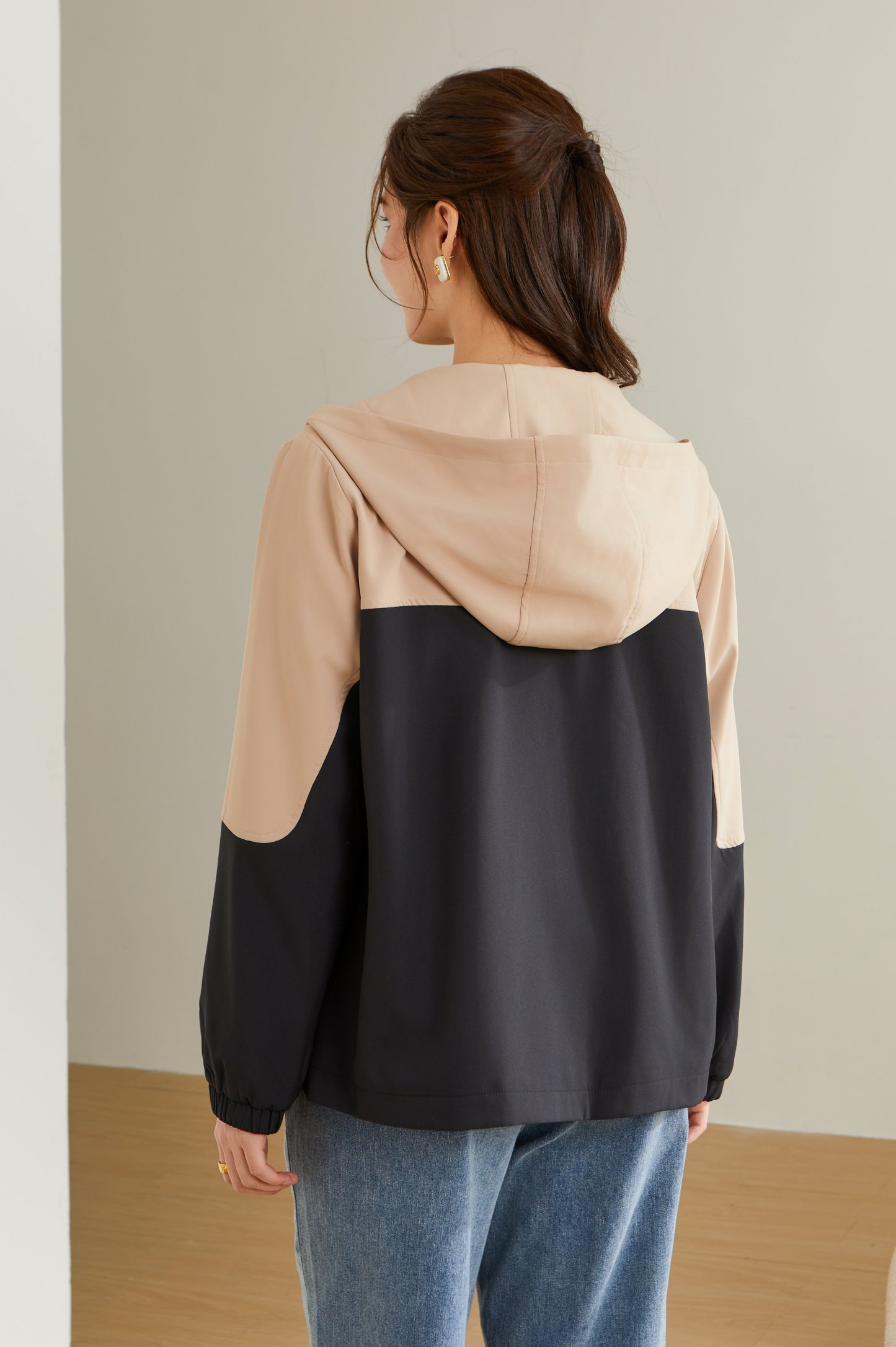 Color Contrast Patchwork Jacket Coat Ddw2107