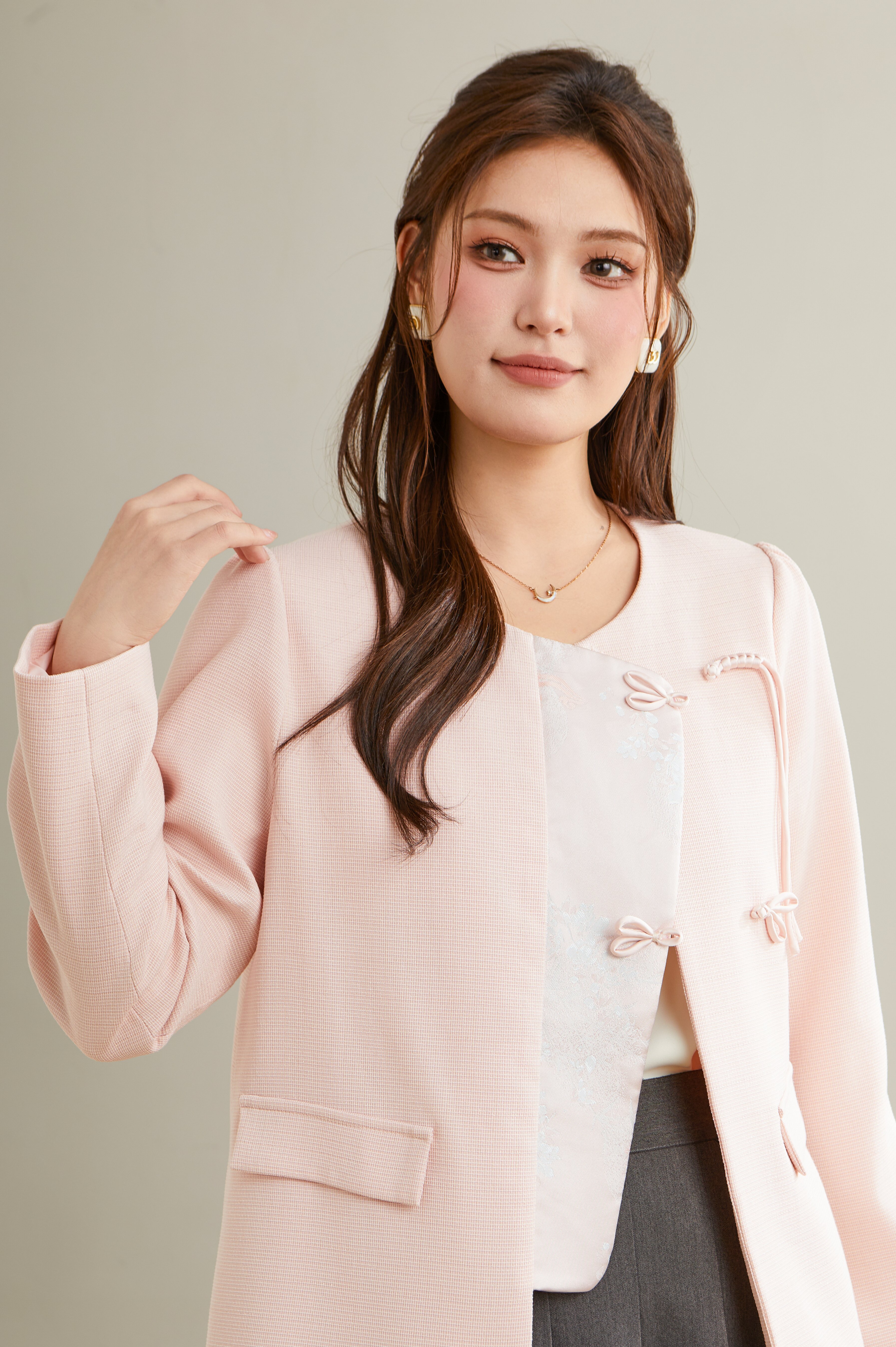 Chinese Style Chinese Knot Button Coat Ddw1963