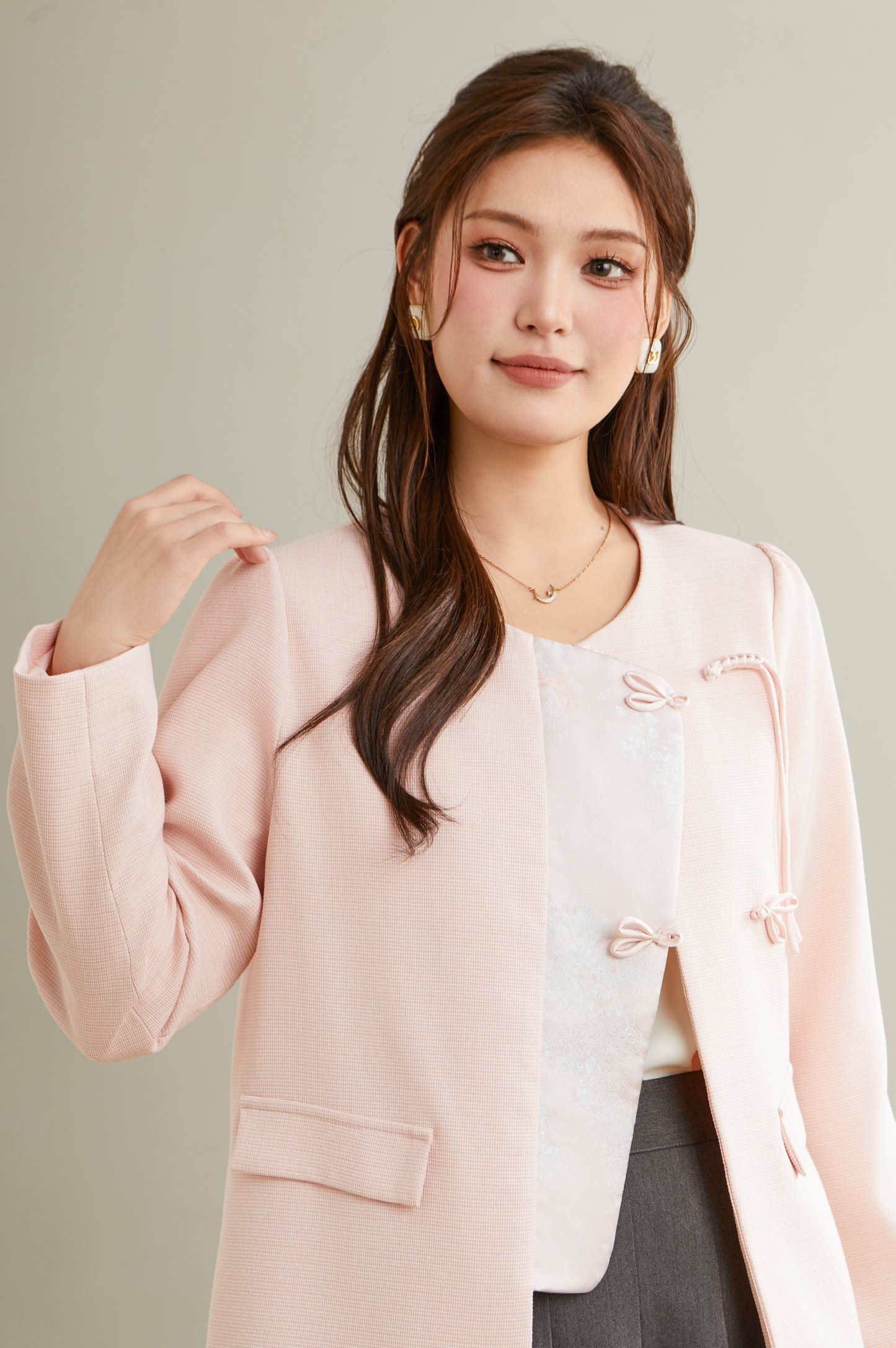 Chinese Style Chinese Knot Button Coat Ddw1963