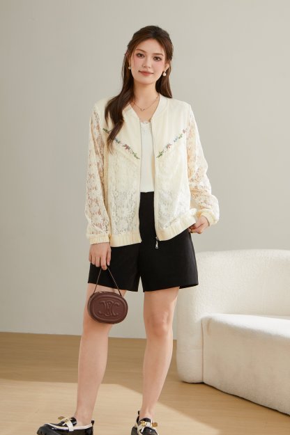 Lace patchwork jacket DDW1803