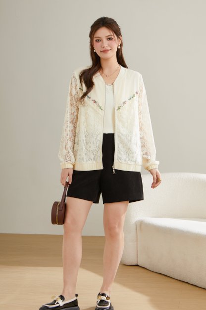 Lace patchwork jacket DDW1803