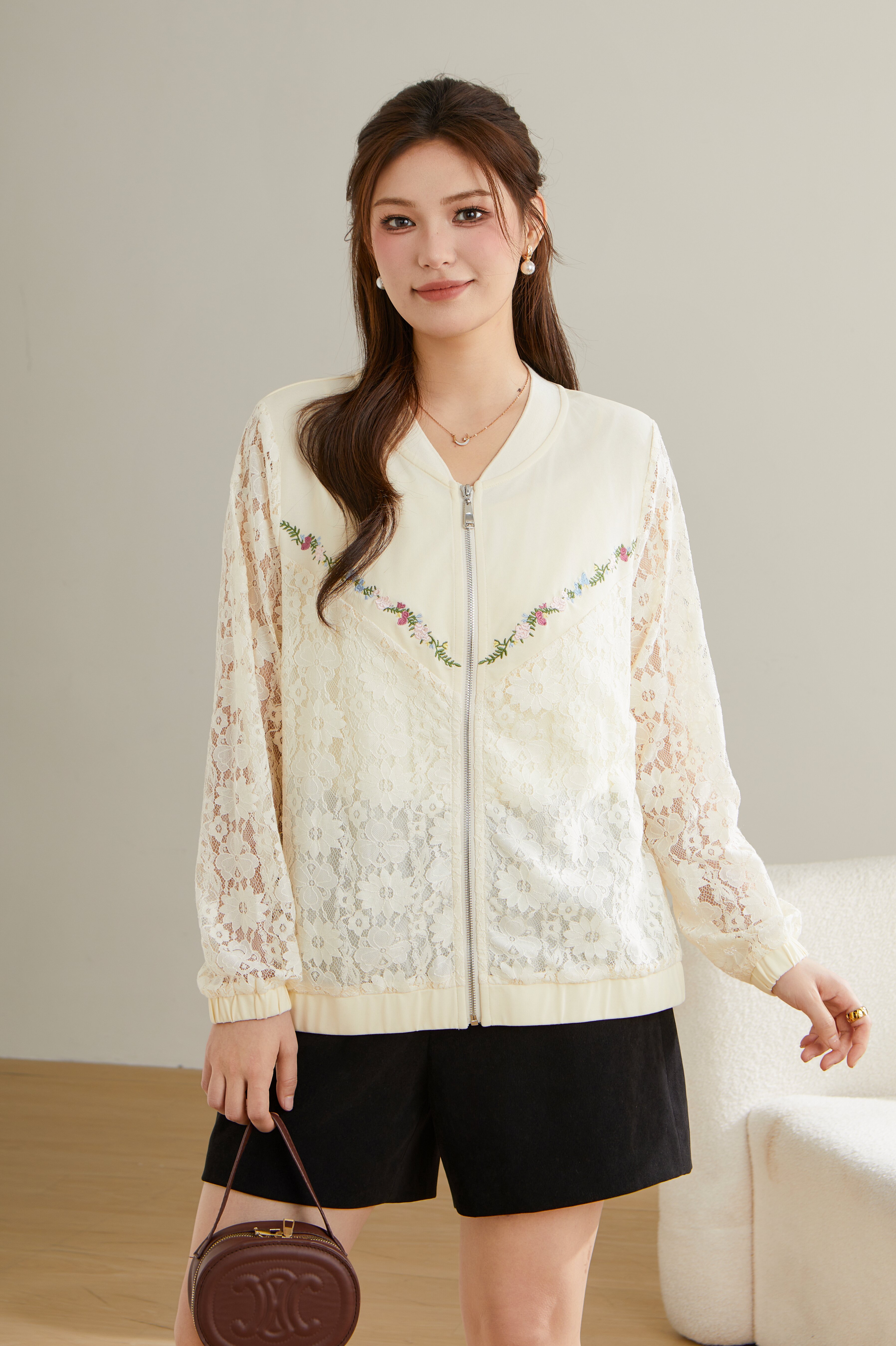 Lace patchwork jacket DDW1803