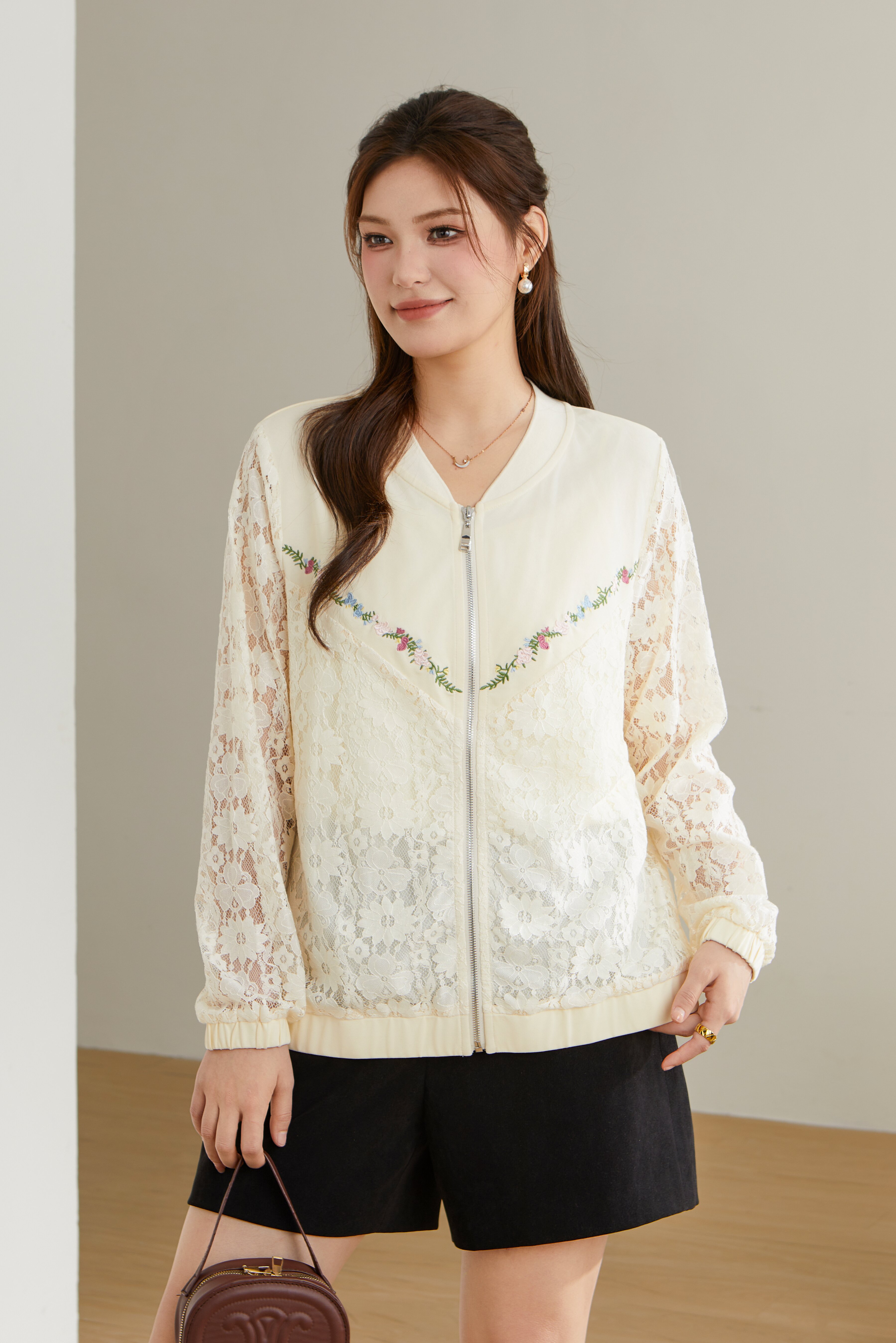 Lace patchwork jacket DDW1803