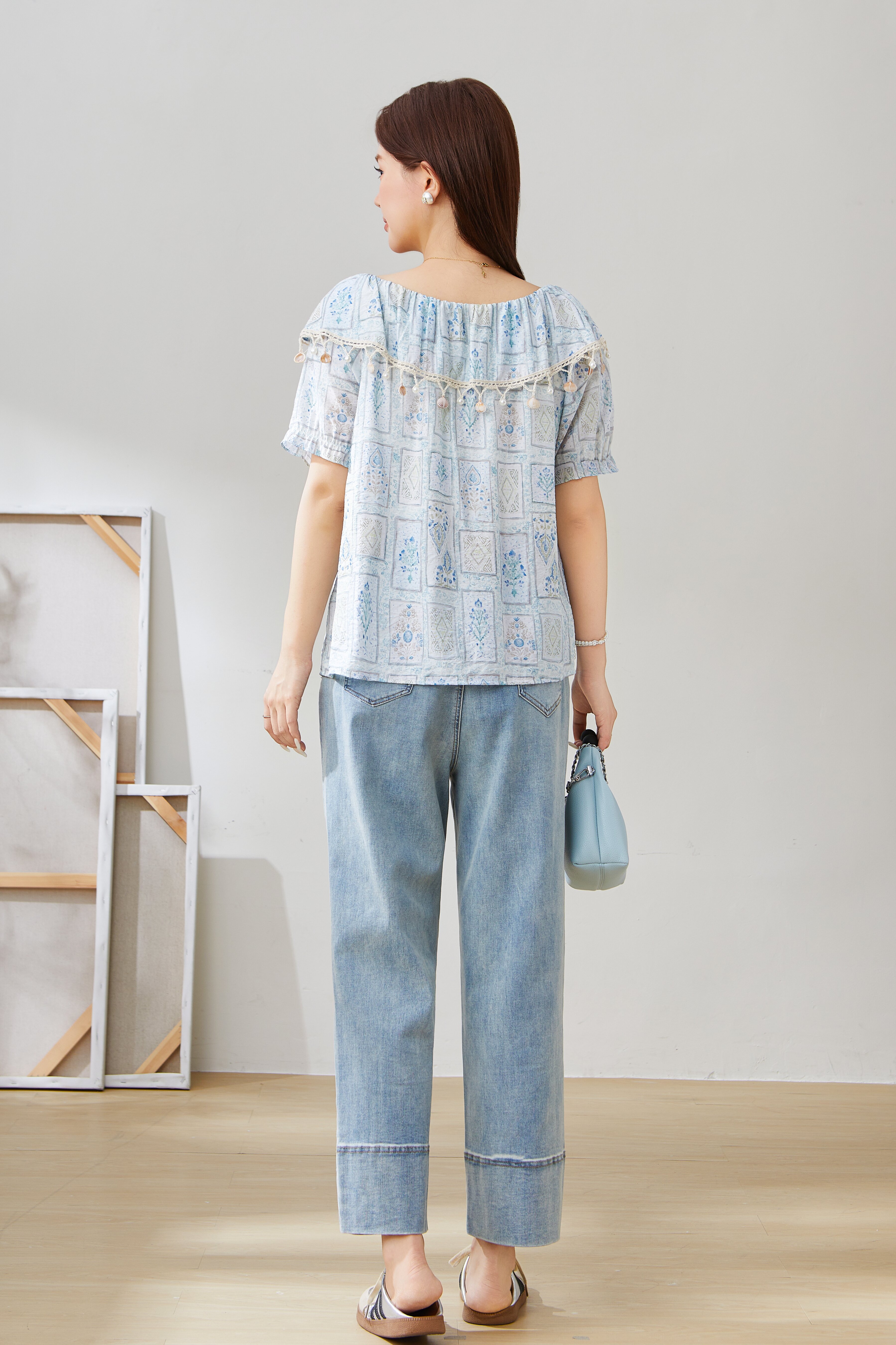 Sweet Vacation Two-Way Printed Blouse EXA5537