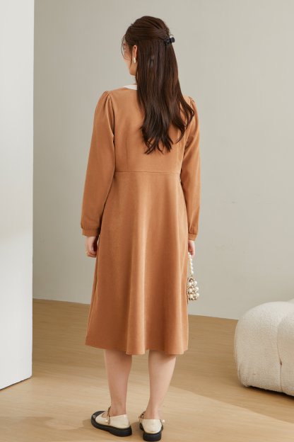 Fake two-piece French-style dress CDQ0715