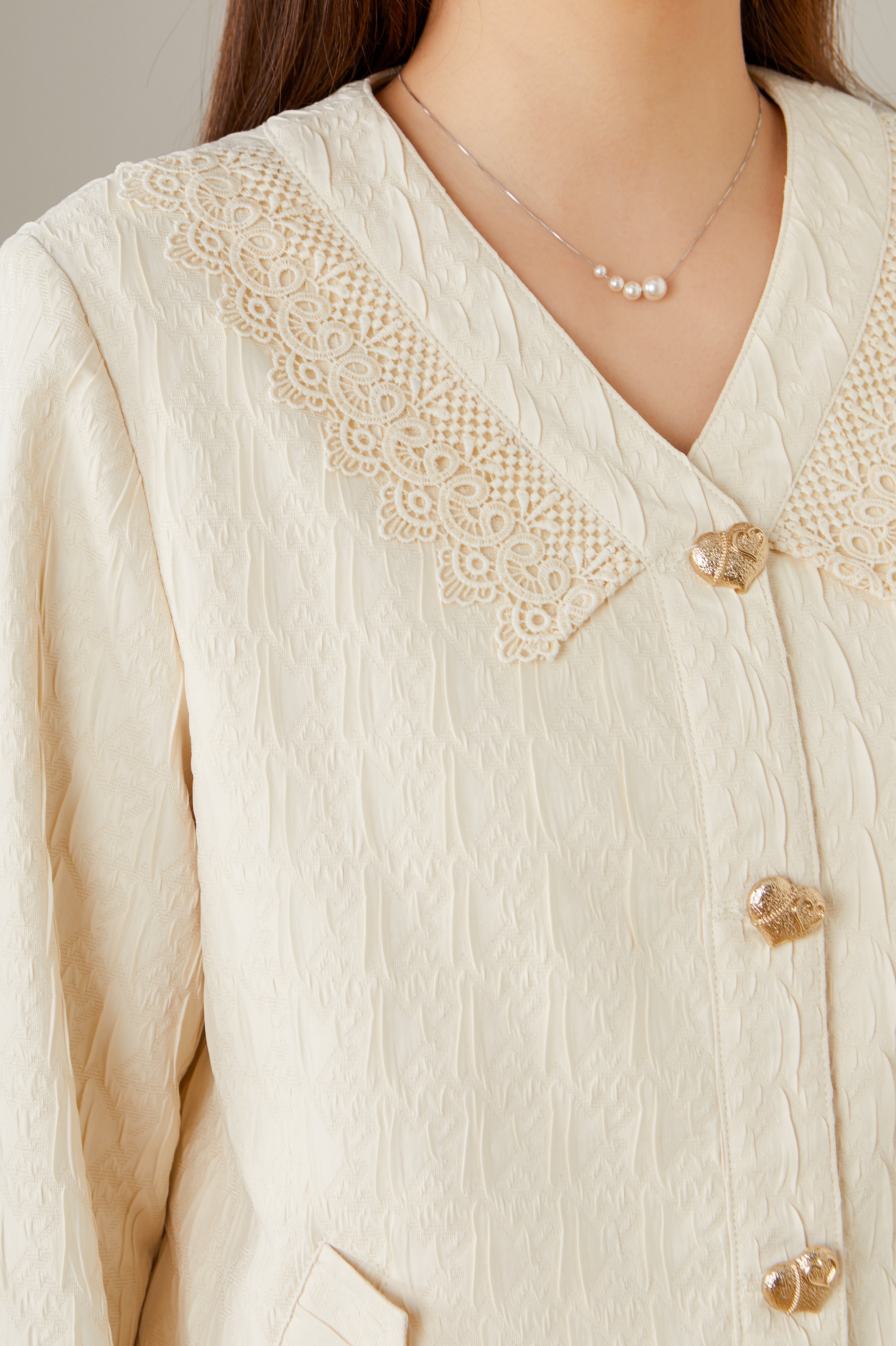 Lace V-neck Thin Jacket ECW2387