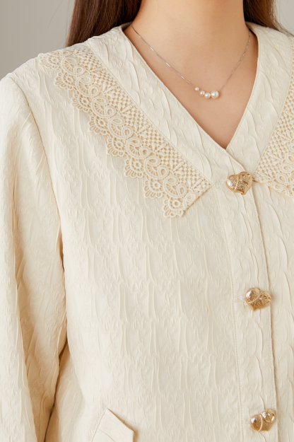 Lace V-neck Thin Jacket ECW2387