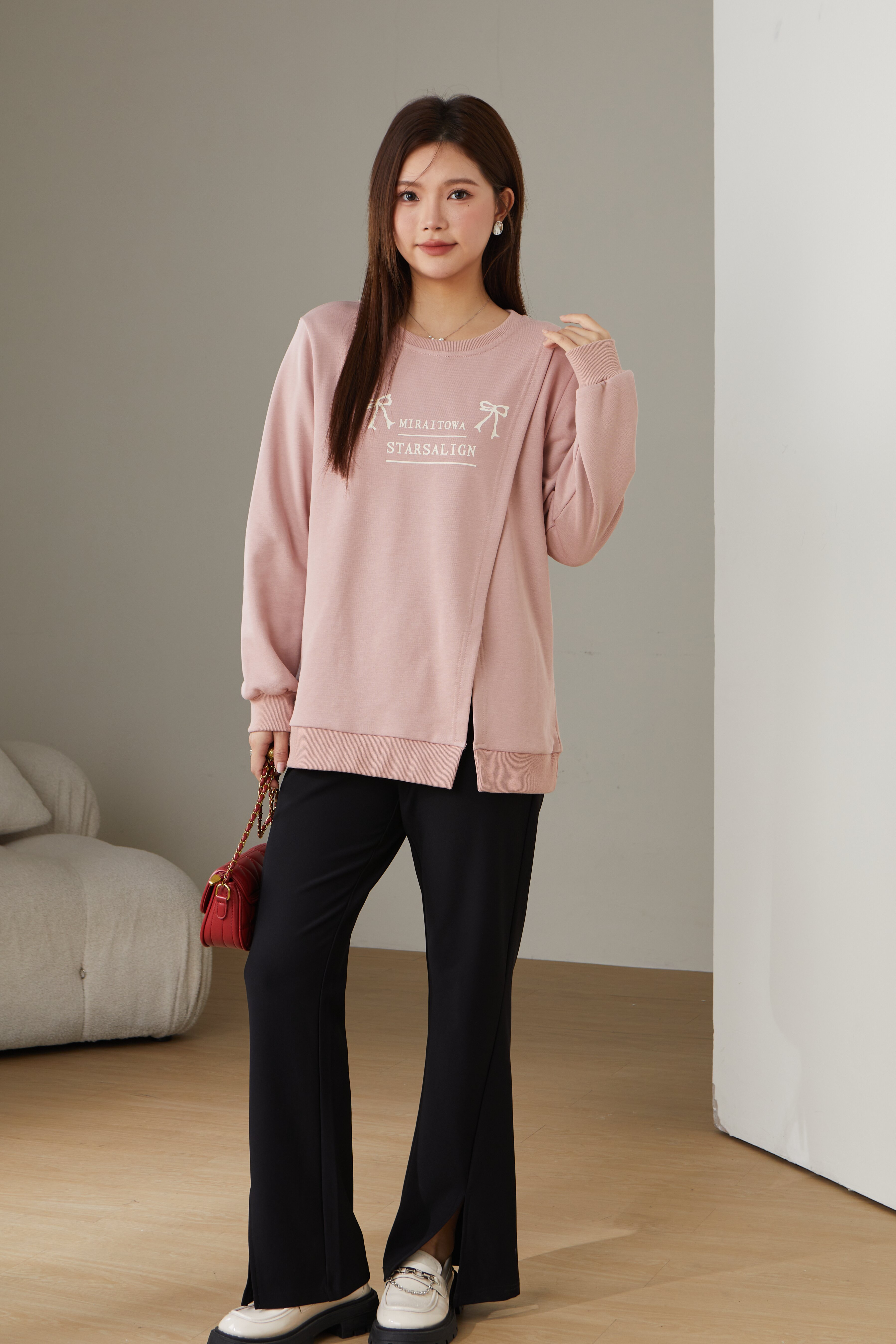 Slit Printed Sweatshirt DDZ2236