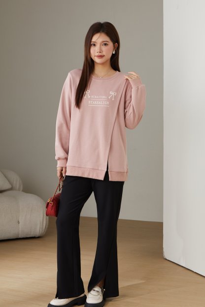Slit Printed Sweatshirt DDZ2236