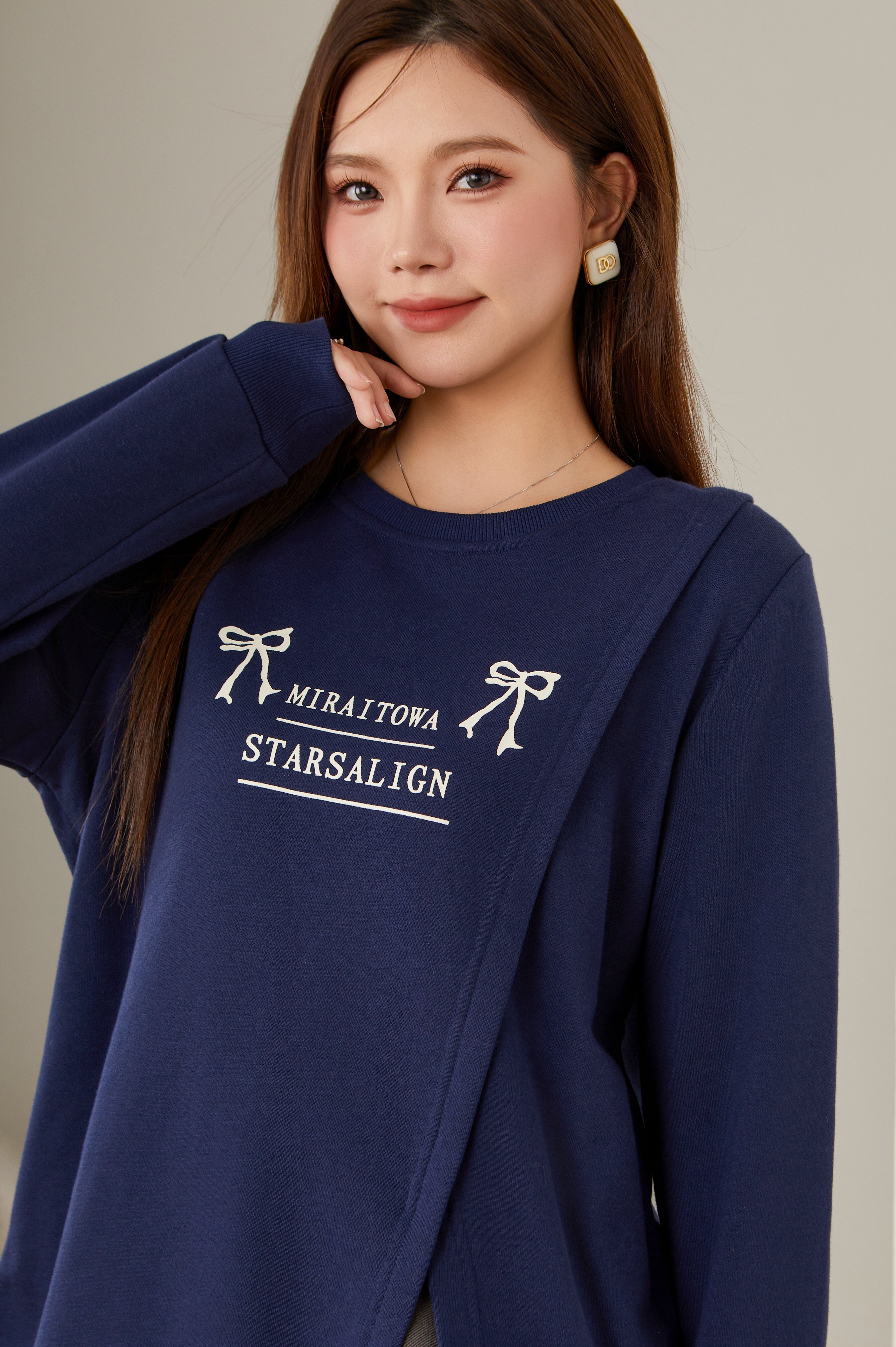 Slit Printed Sweatshirt DDZ2236