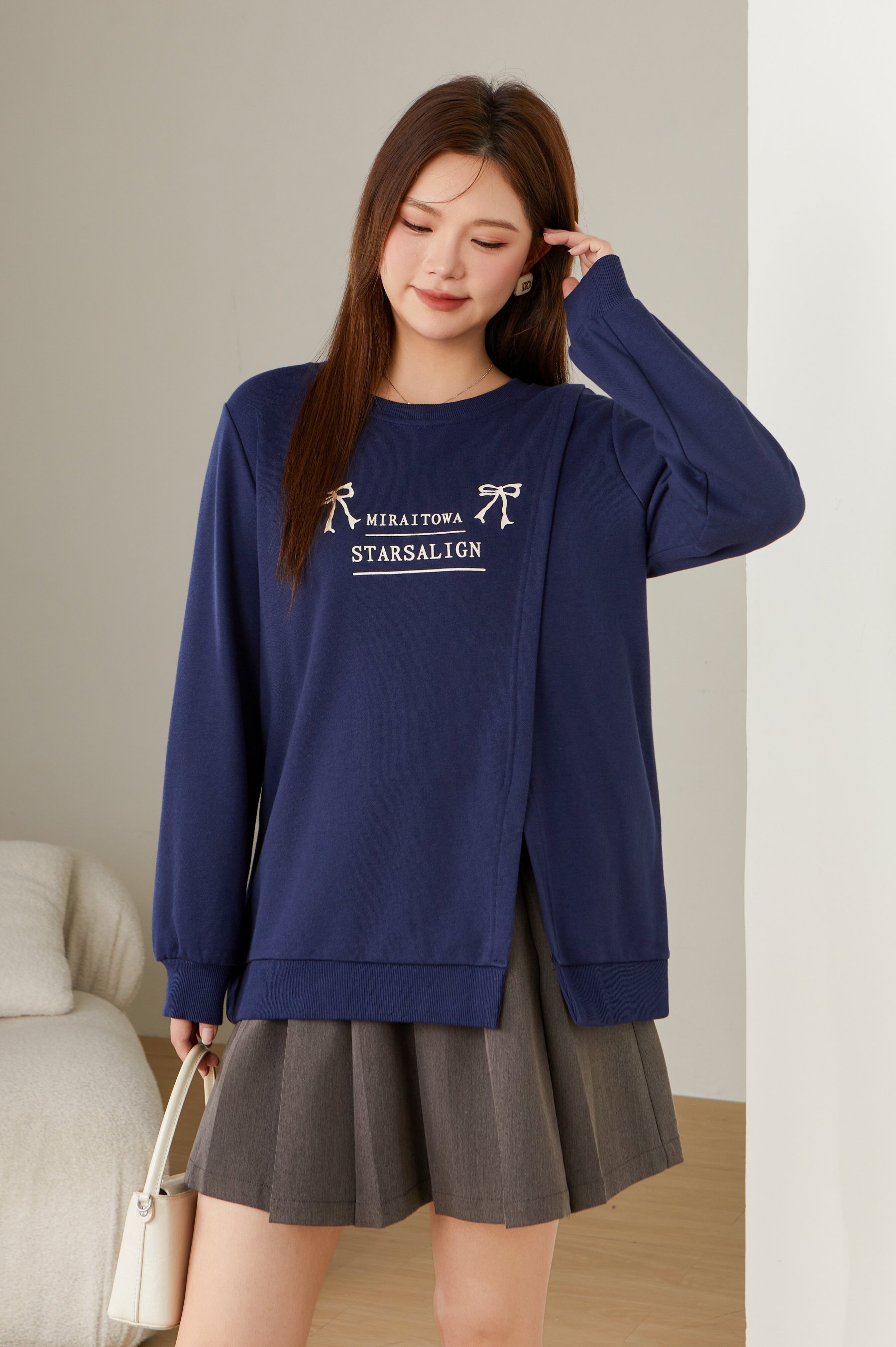 Slit Printed Sweatshirt DDZ2236