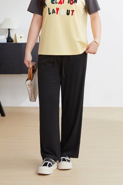 Loose slimming high waisted straight leg pants DXK0139N