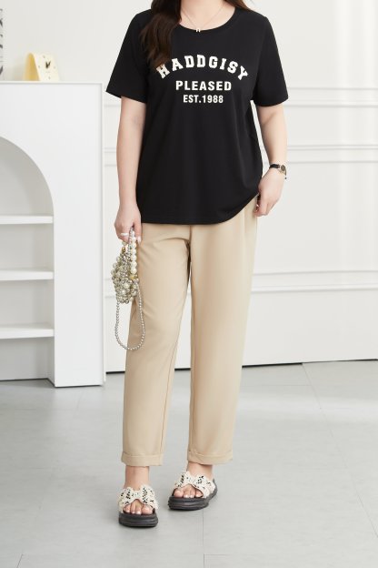 Chic Loose Letter T-shirt Dxz1356