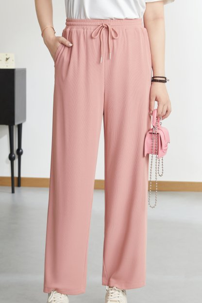 US High Waist Draped Casual Slimming Wide Leg Pants CXK0258N