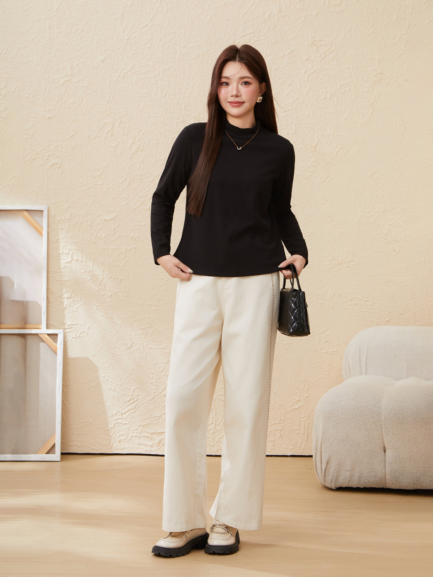 Fashion Straight Washed Denim Pants EDK5807