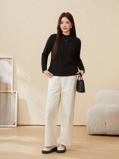 Fashion Straight Washed Denim Pants EDK5807