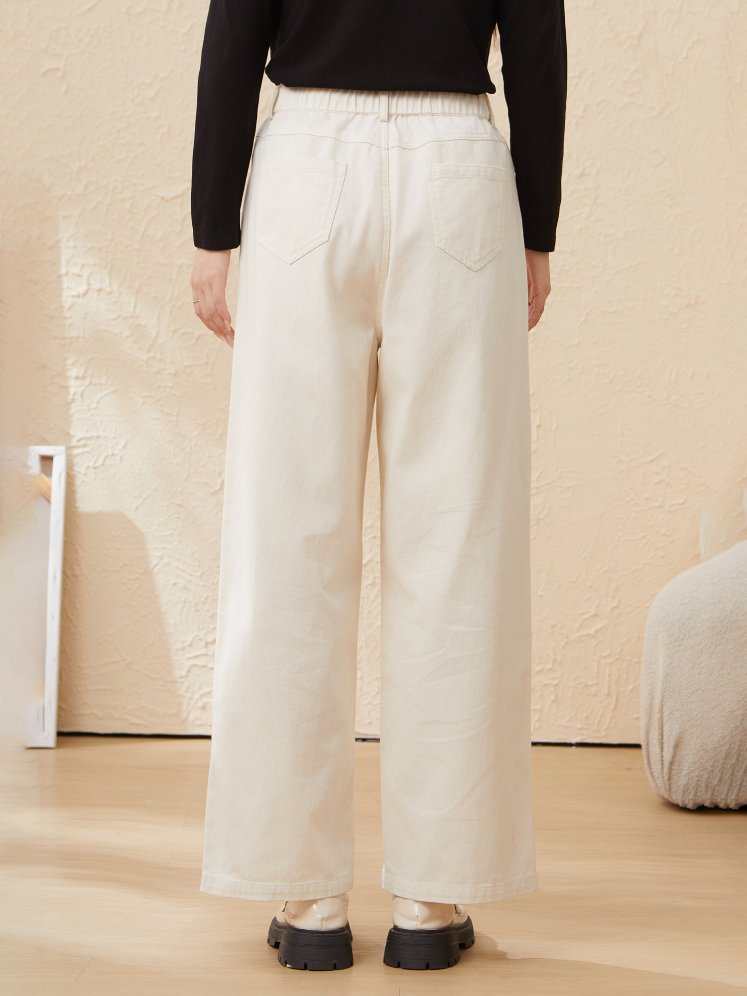 Fashion Straight Washed Denim Pants EDK5807