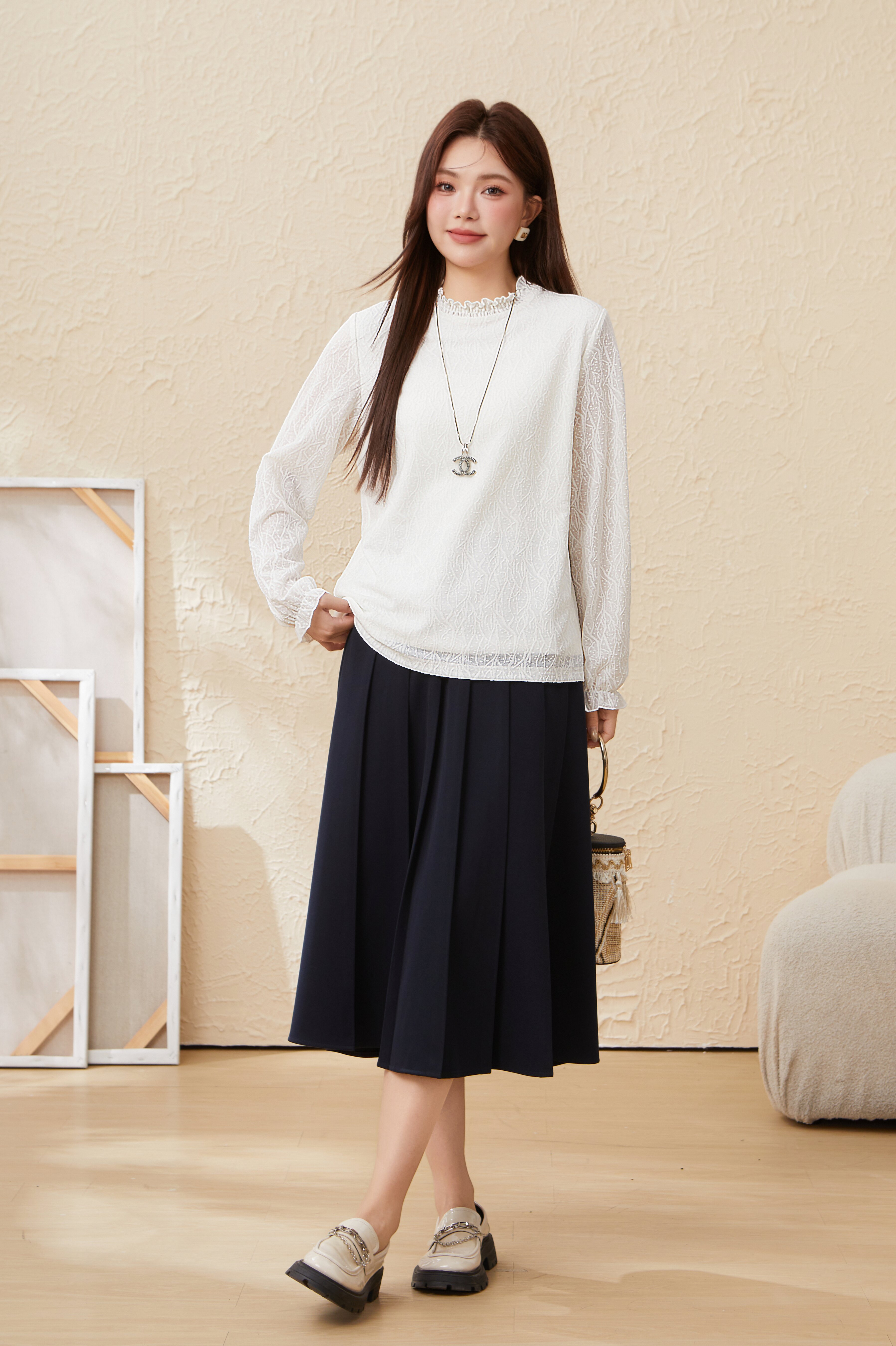 Extremely simple style slim fit top EDZ5799