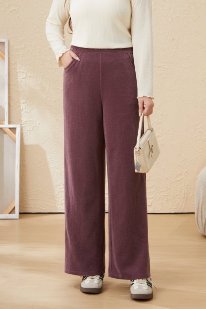 Chenille High Waist Slimming Wide Leg Pants EDK5820