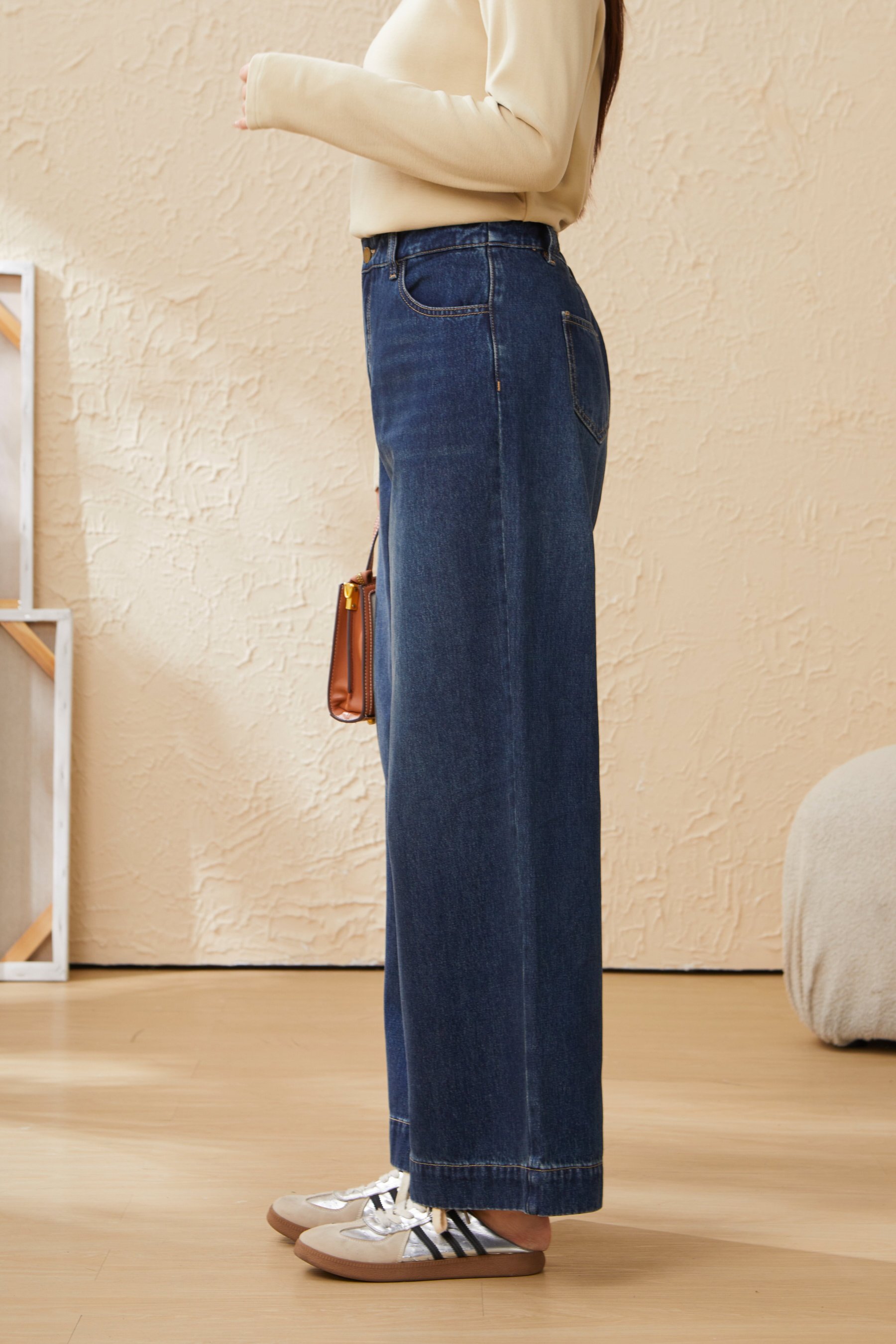 retro wide-leg straight-leg denim pants EDK5862