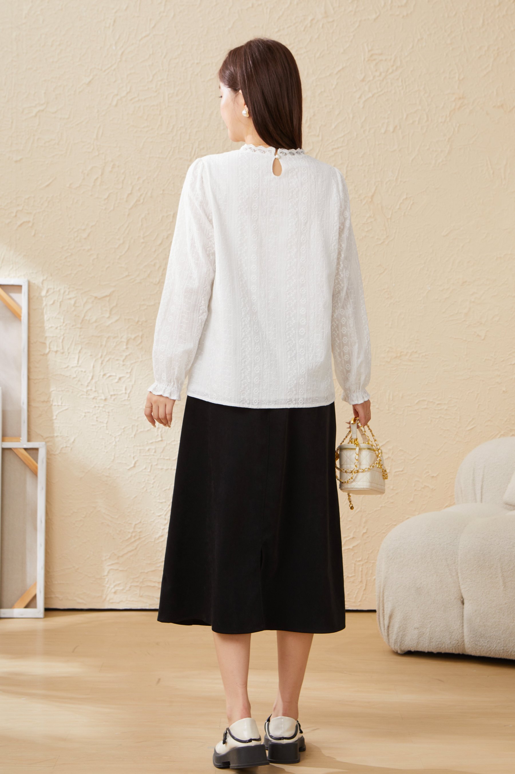 Lace Patchwork Heavy Embroidery Blouse EDA5865