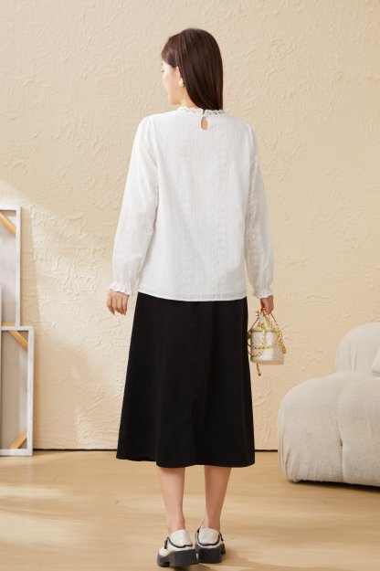 Lace Patchwork Heavy Embroidery Blouse EDA5865