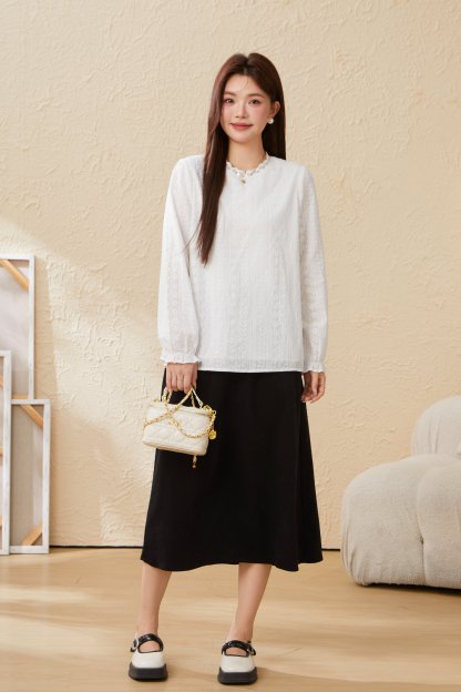 Lace Patchwork Heavy Embroidery Blouse EDA5865