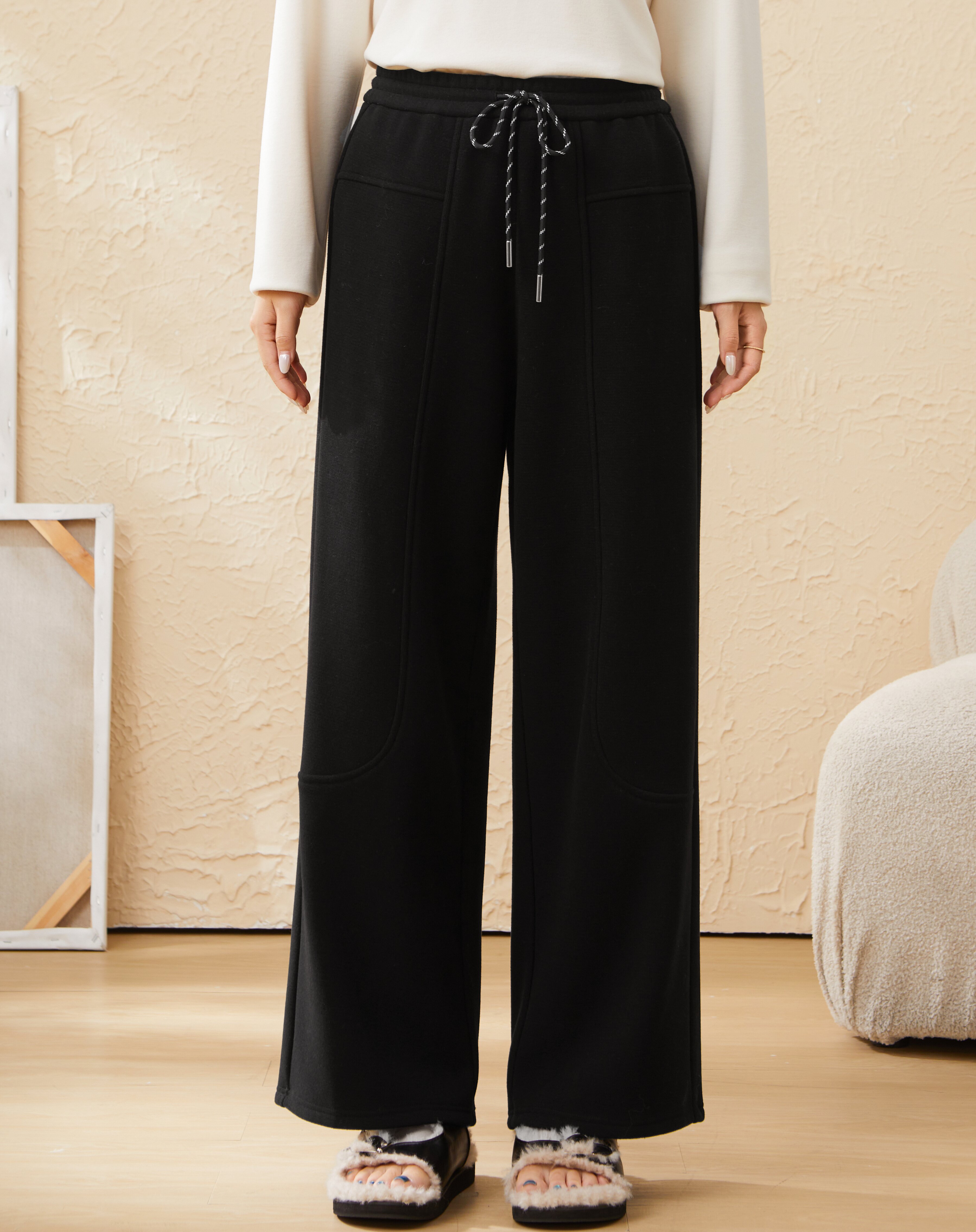 Winter Thickened Ribbed Casual Pants EDK5901N