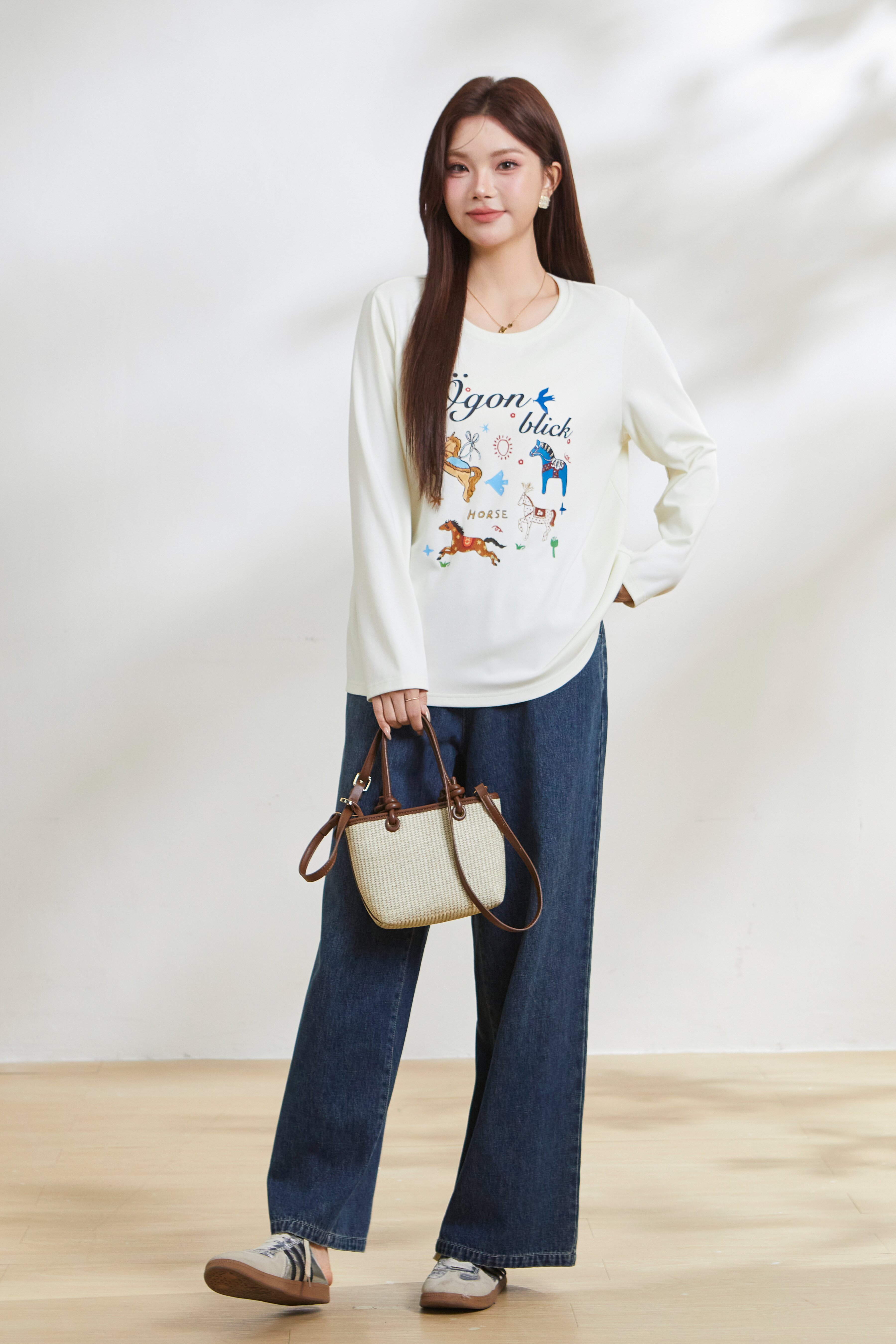 Dopamine Color Printed Trojan T-Shirt FCZ6963
