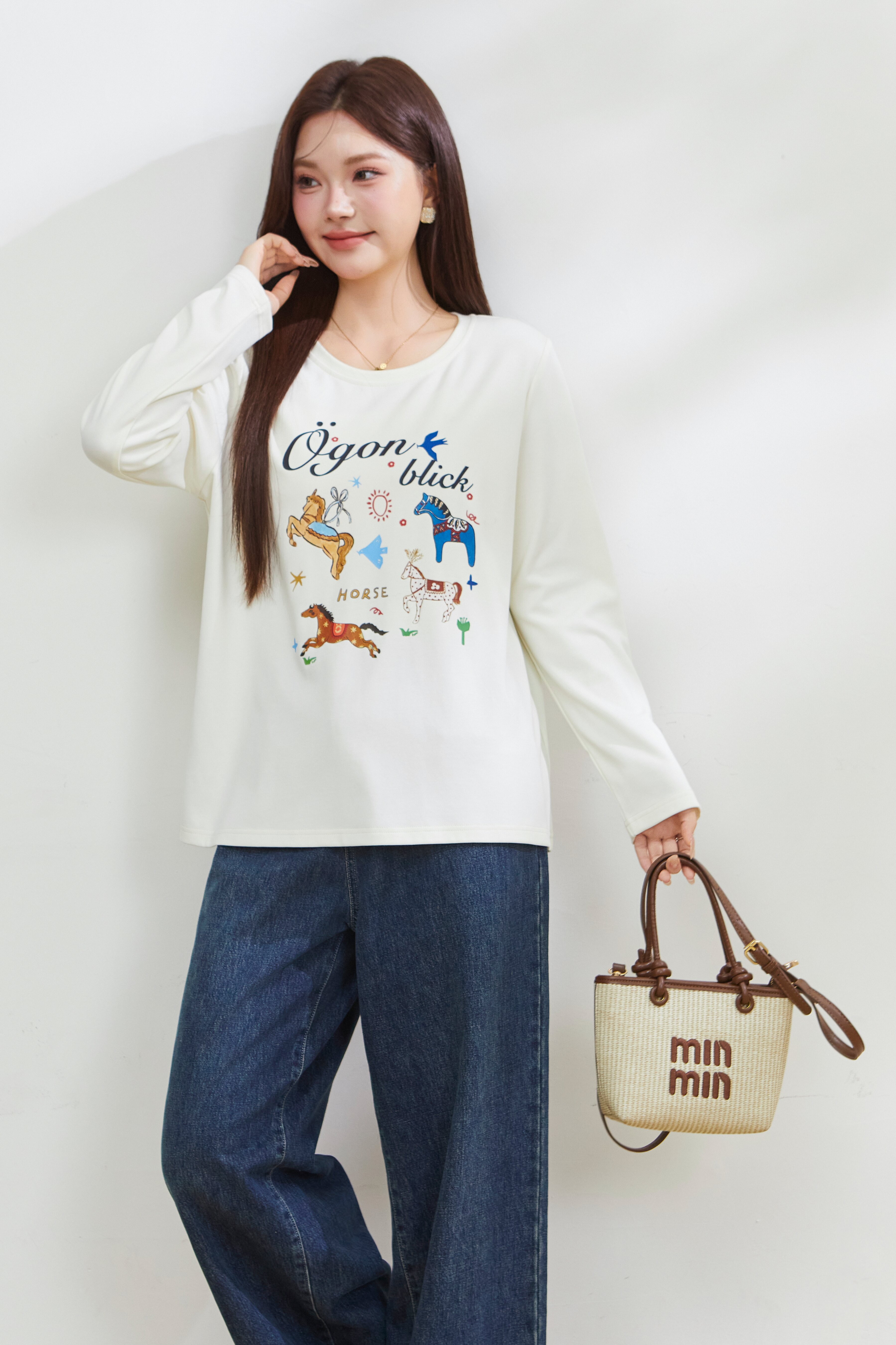 Dopamine Color Printed Trojan T-Shirt FCZ6963