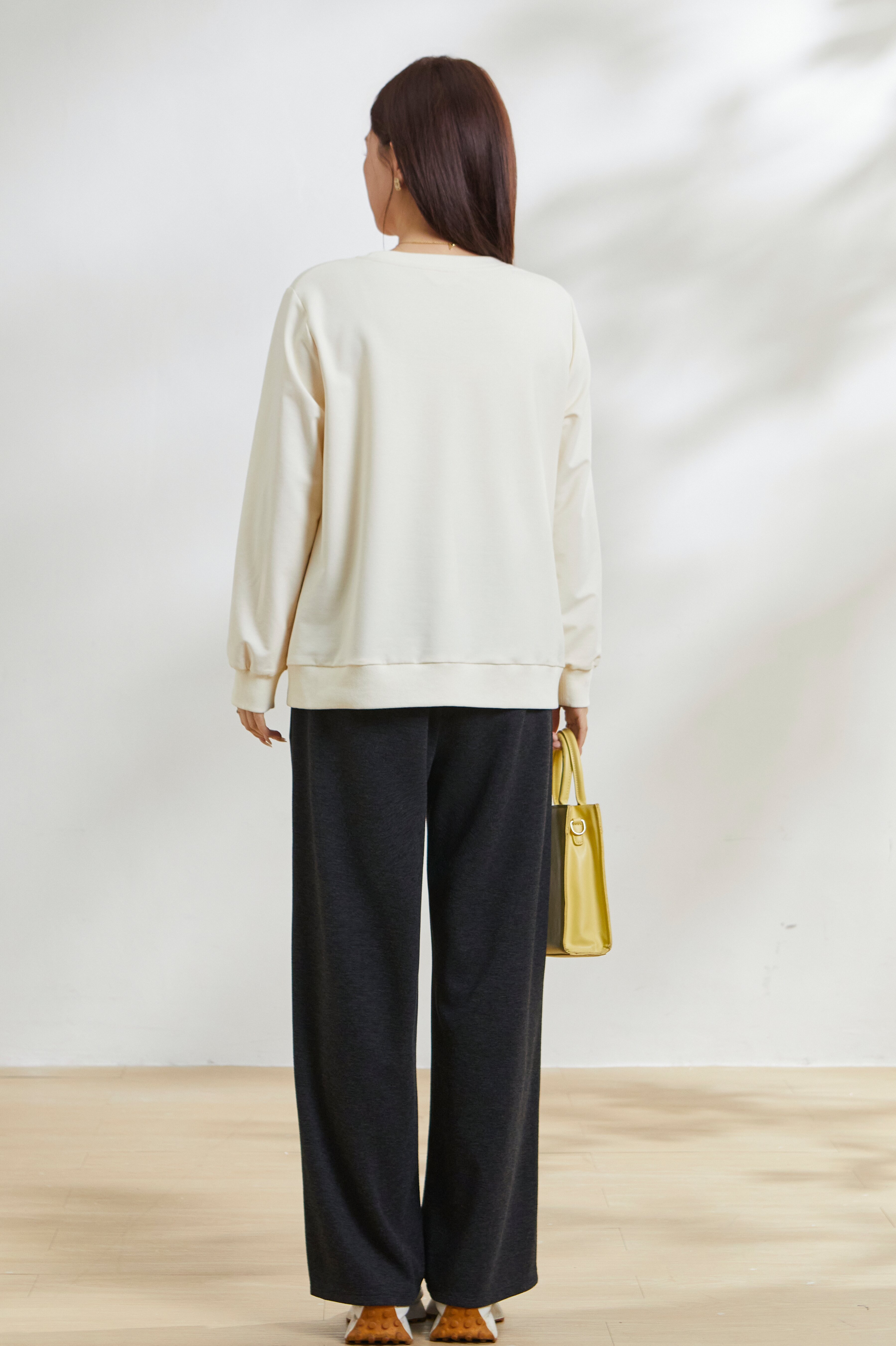 Embroidered printed knitted sweatshirt FCZ6961