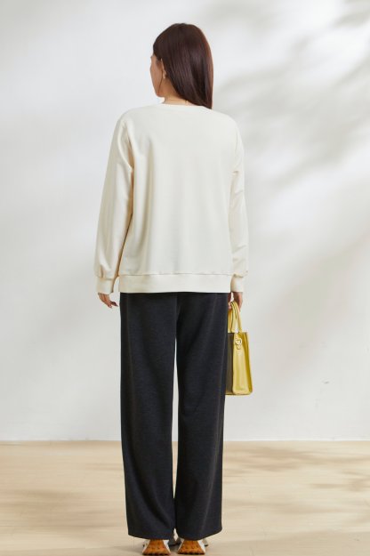 Embroidered printed knitted sweatshirt FCZ6961