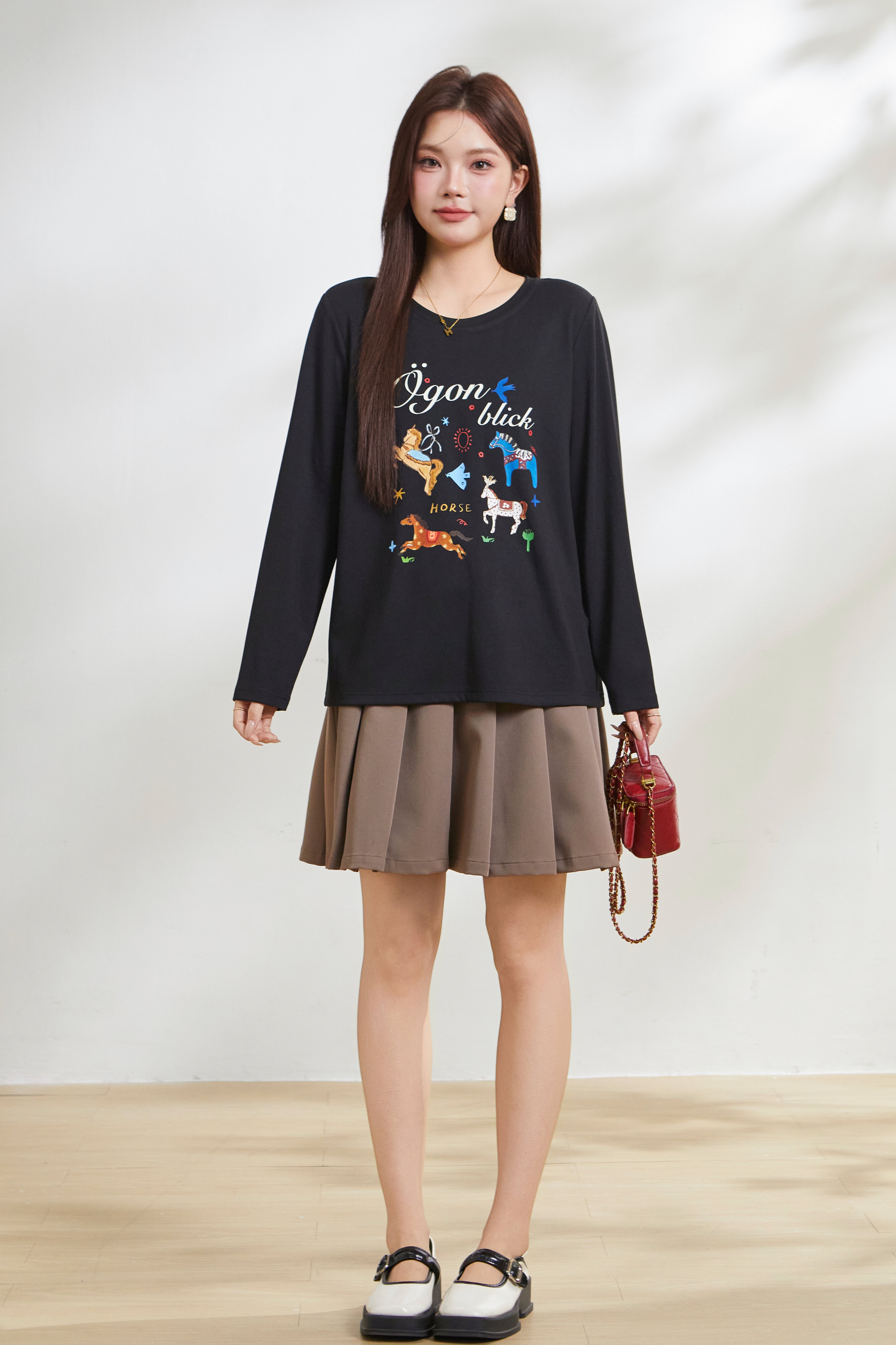 Dopamine Color Printed Trojan T-Shirt FCZ6963