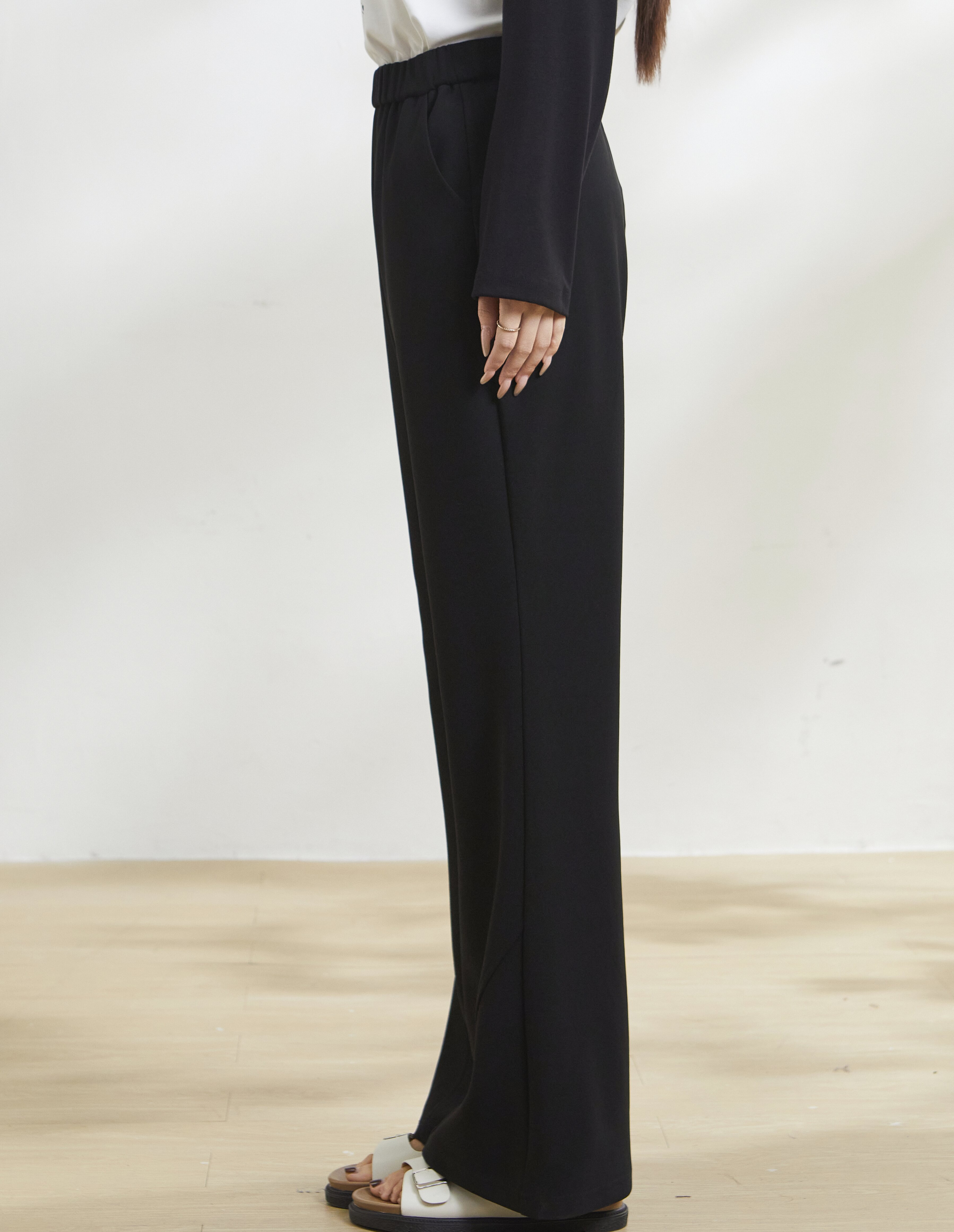 Slightly flared casual loose slimming wide-leg pants FCK6862