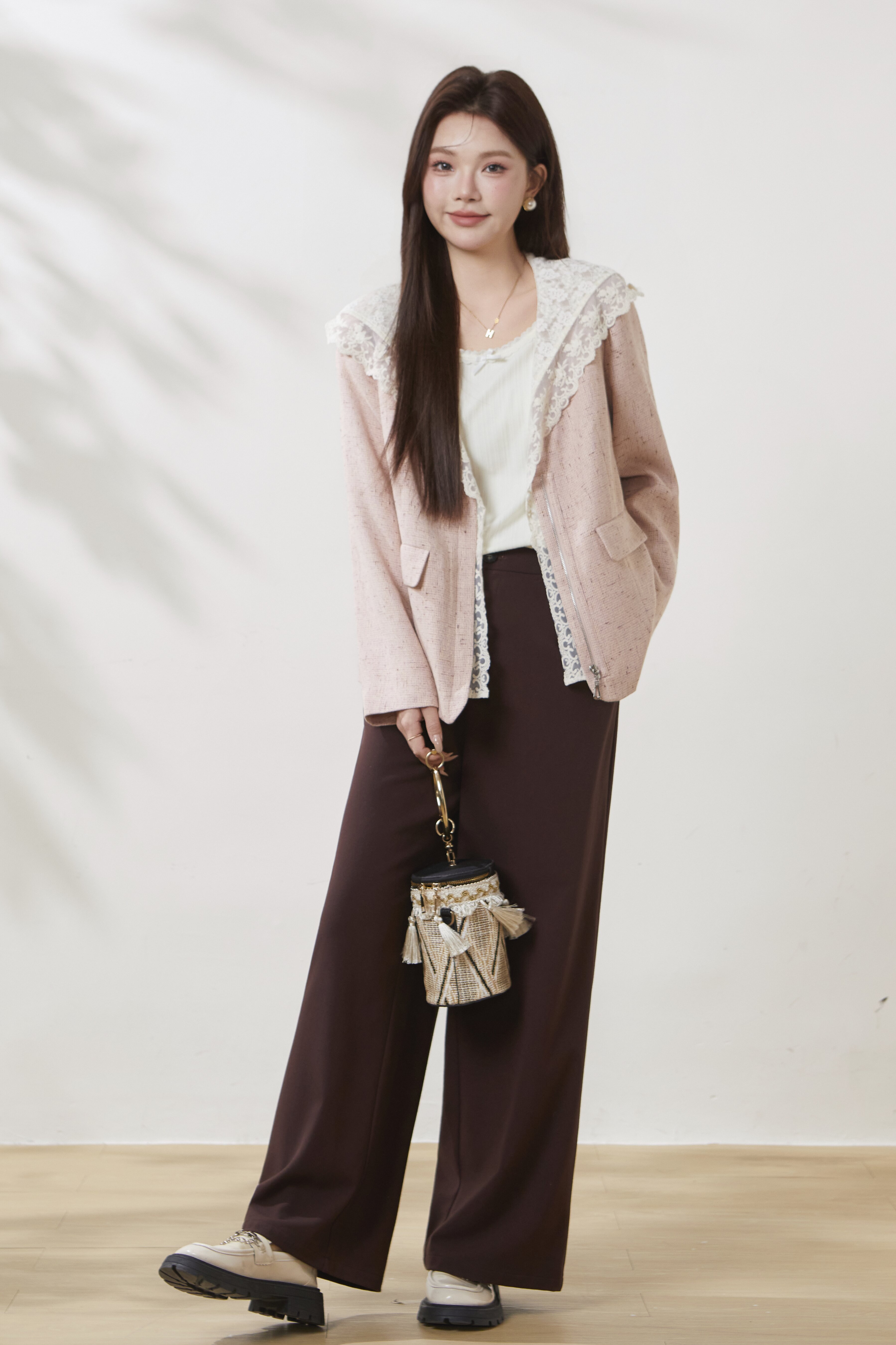 Lace Patchwork Hooded Chanel-style Jacket FCW6880