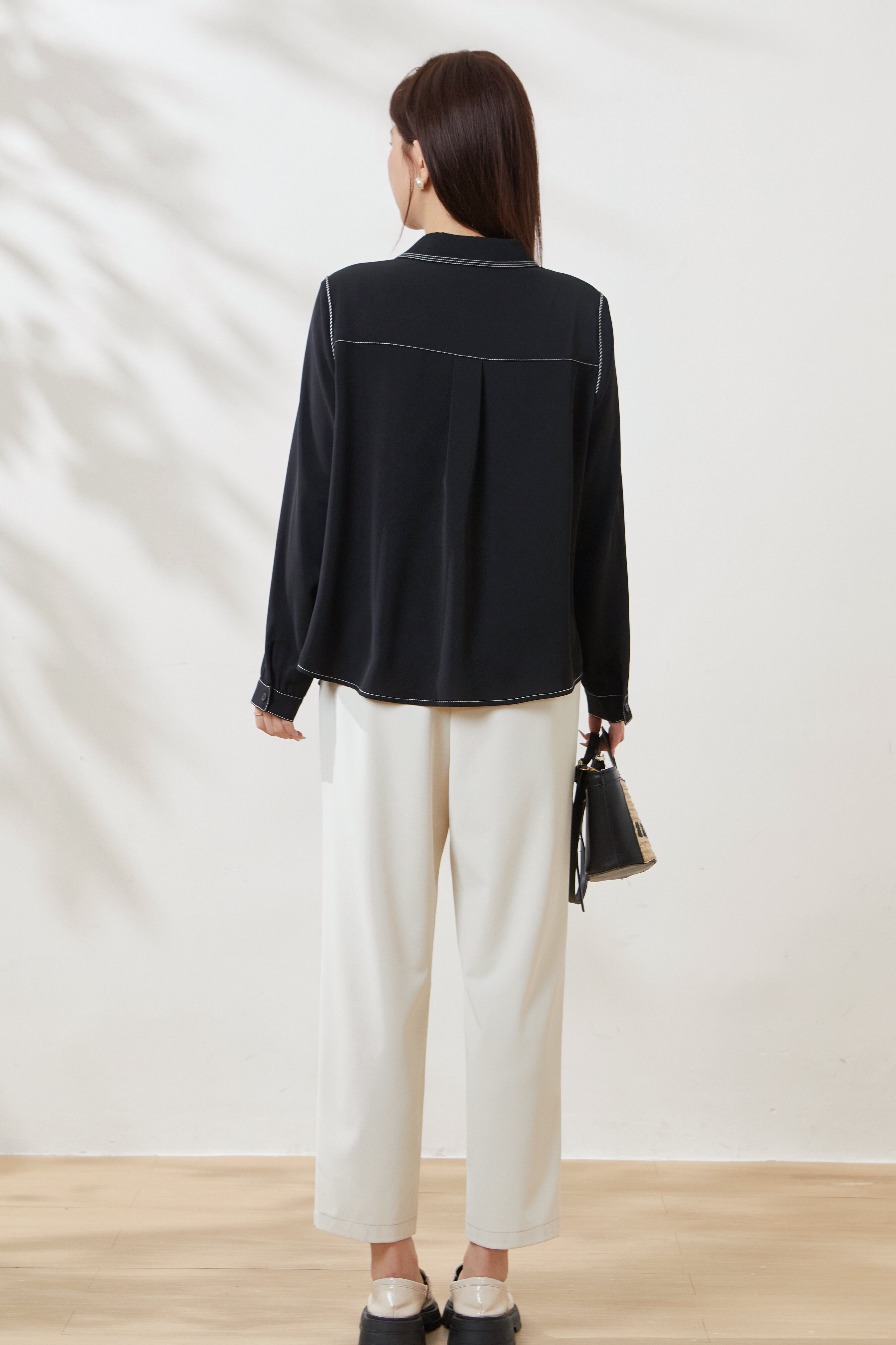 Two-tone contrast stitching high-end casual shirt FCA6980