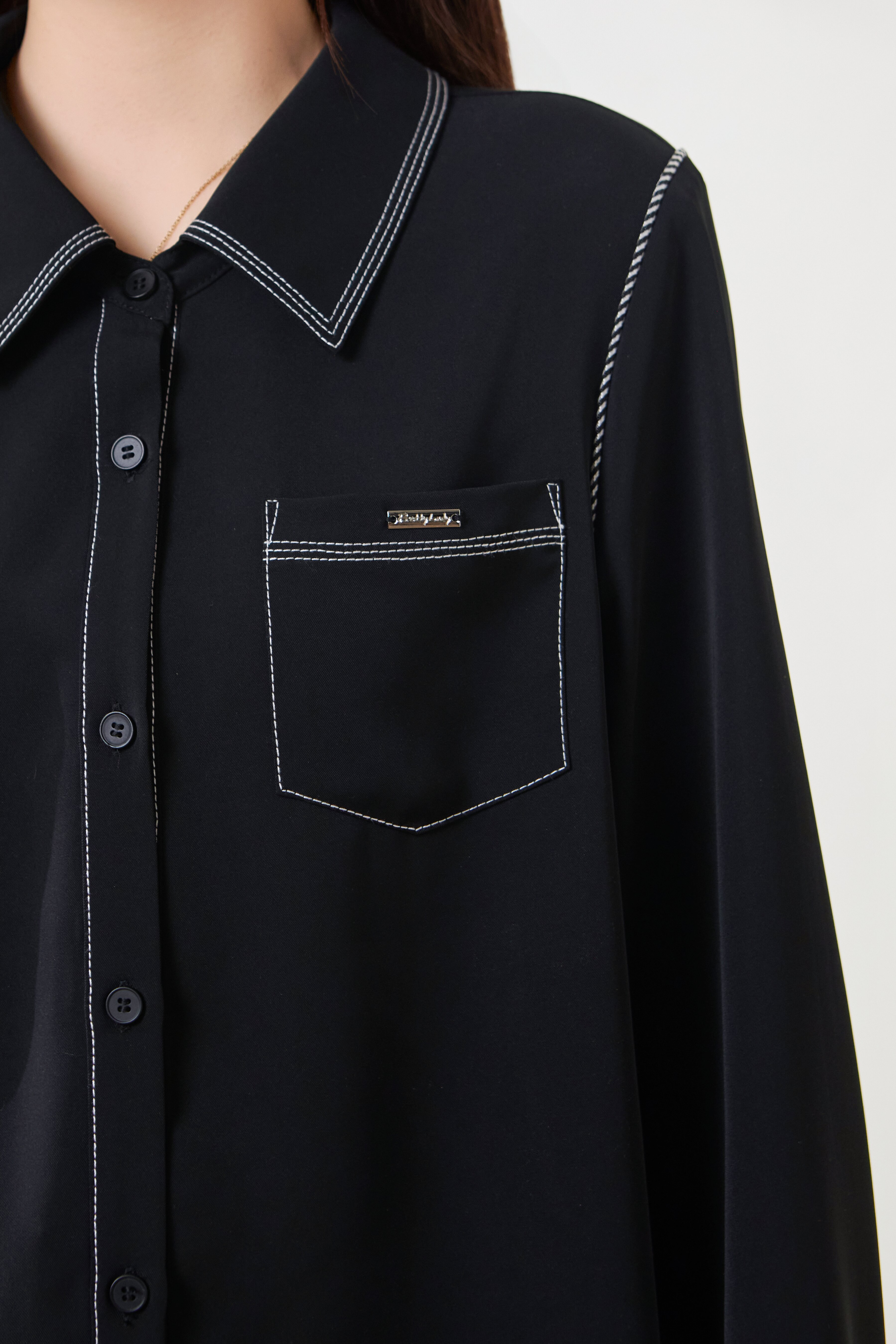 Two-tone contrast stitching high-end casual shirt FCA6980