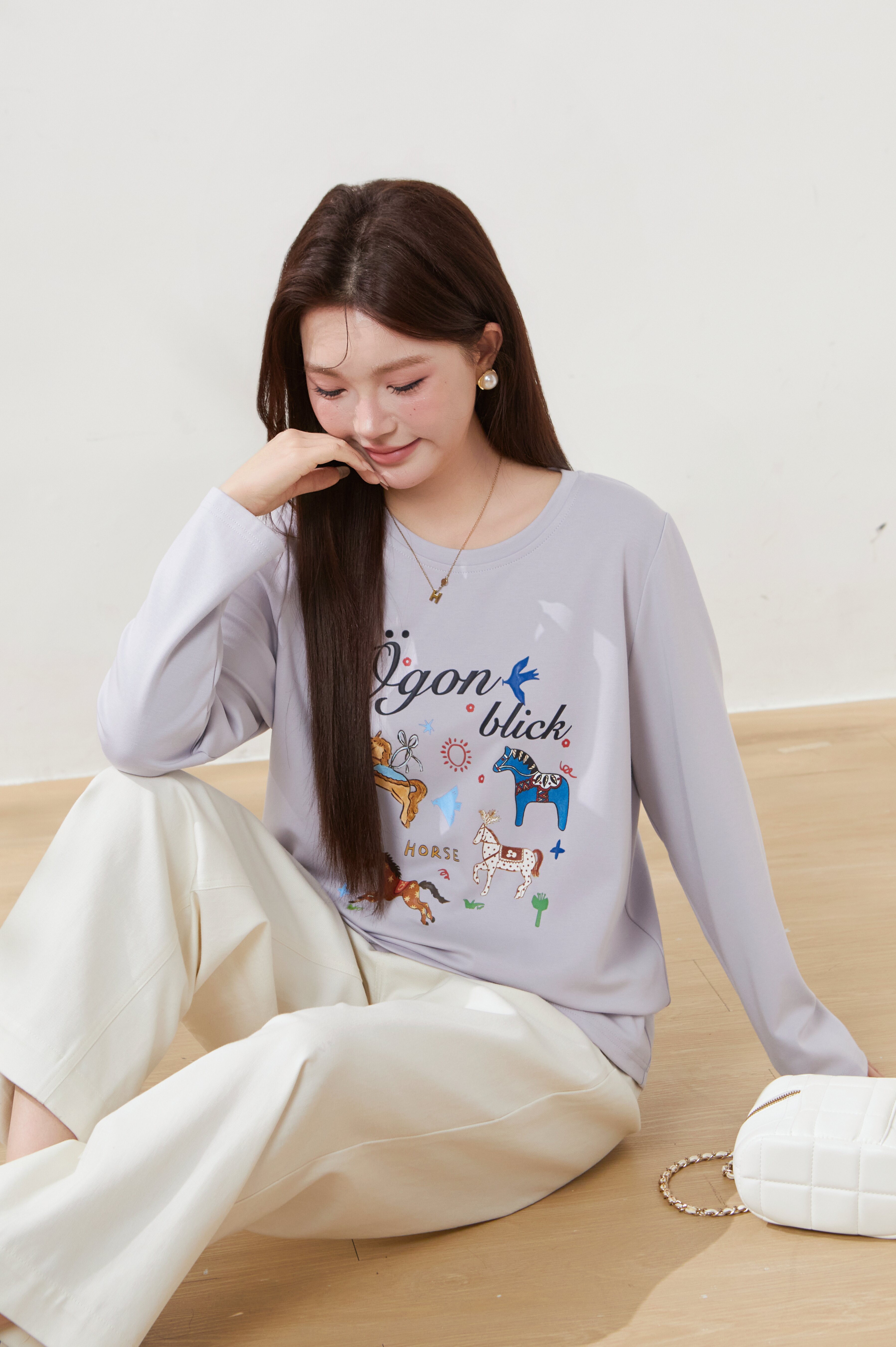 Dopamine Color Printed Trojan T-Shirt FCZ6963