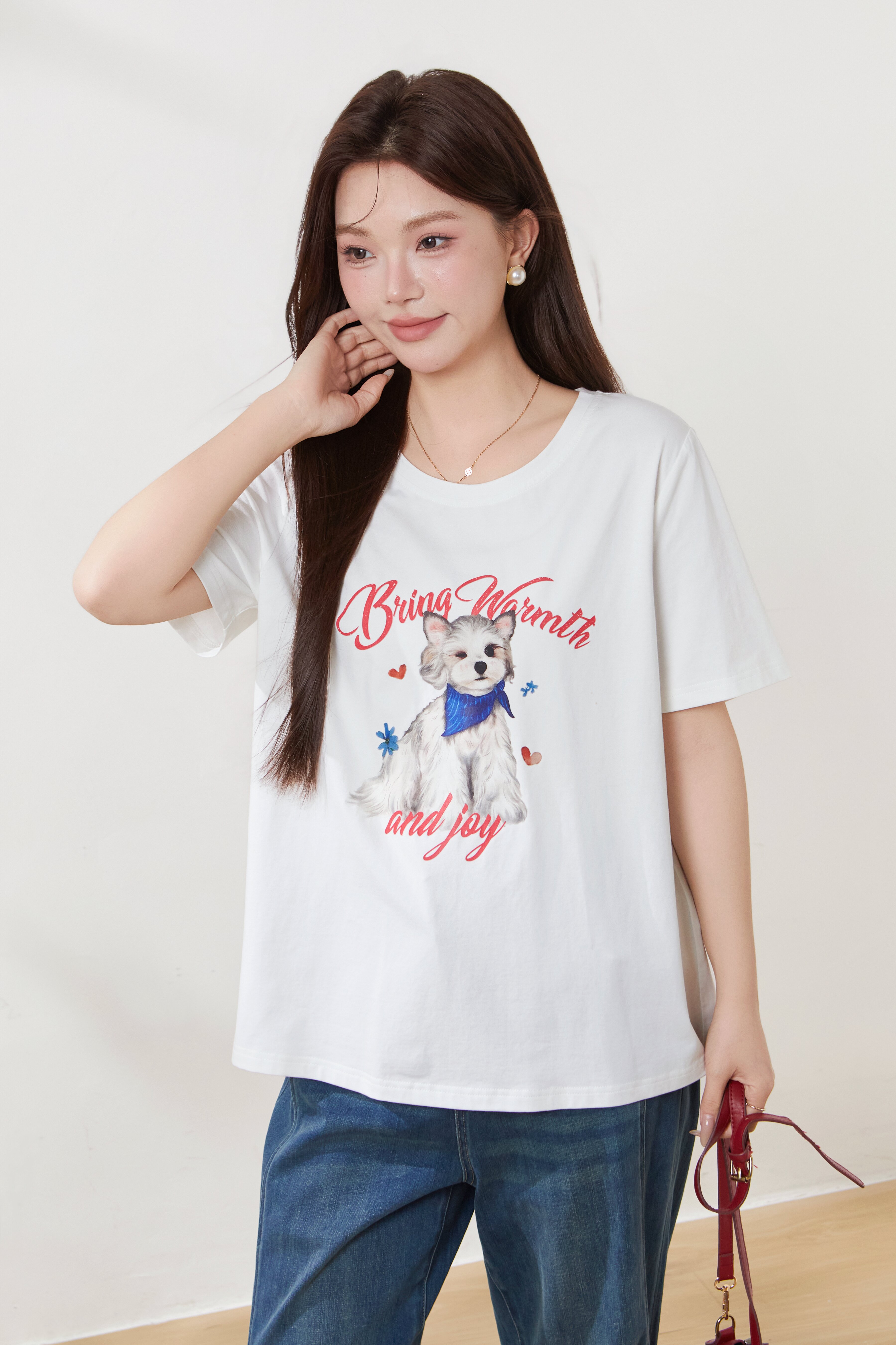Fun and Cute Pet Letter Print T-Shirt FXZ5370
