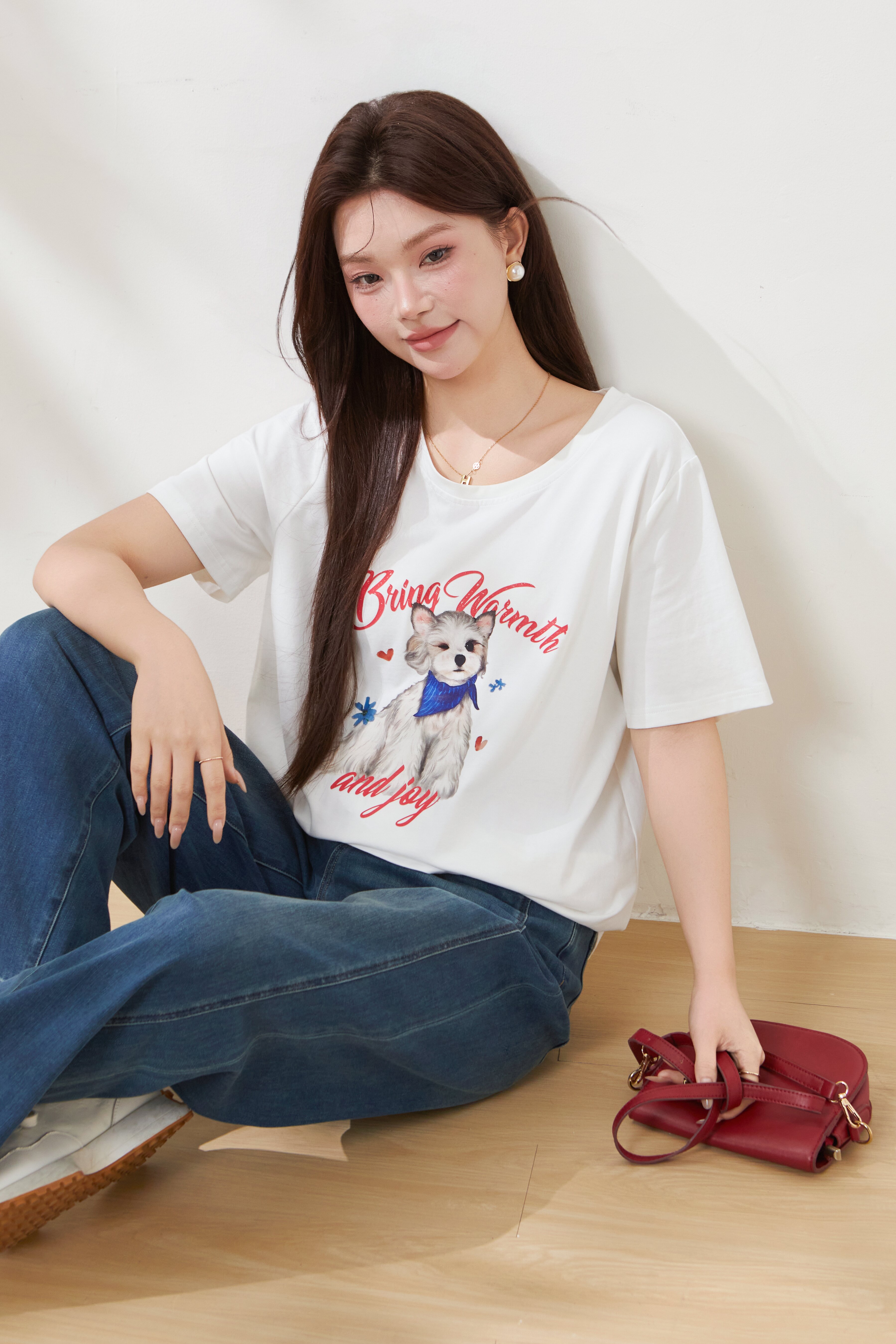 Fun and Cute Pet Letter Print T-Shirt FXZ5370
