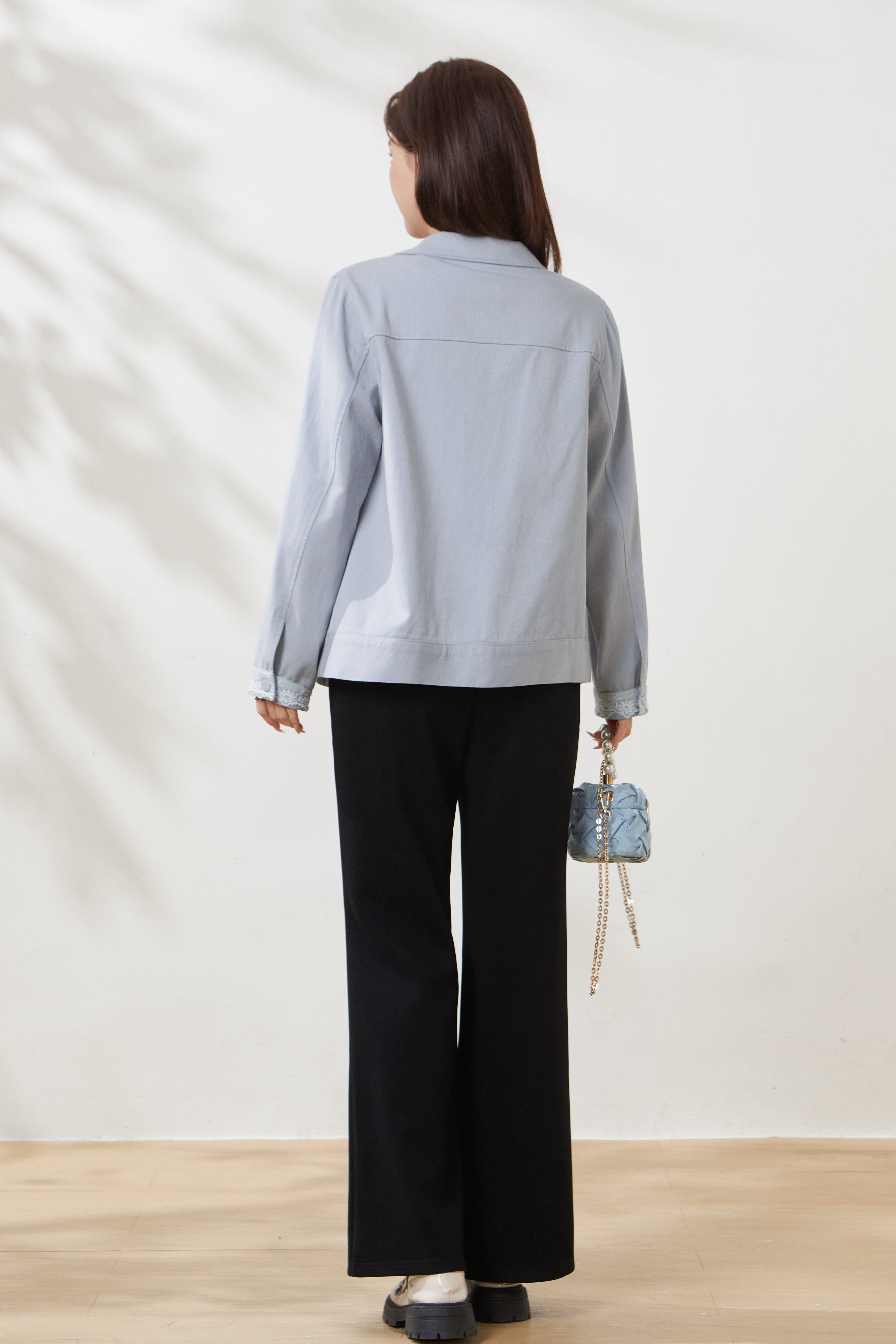 Lace Patchwork Tencel Cotton Thin Jacket FCW6930