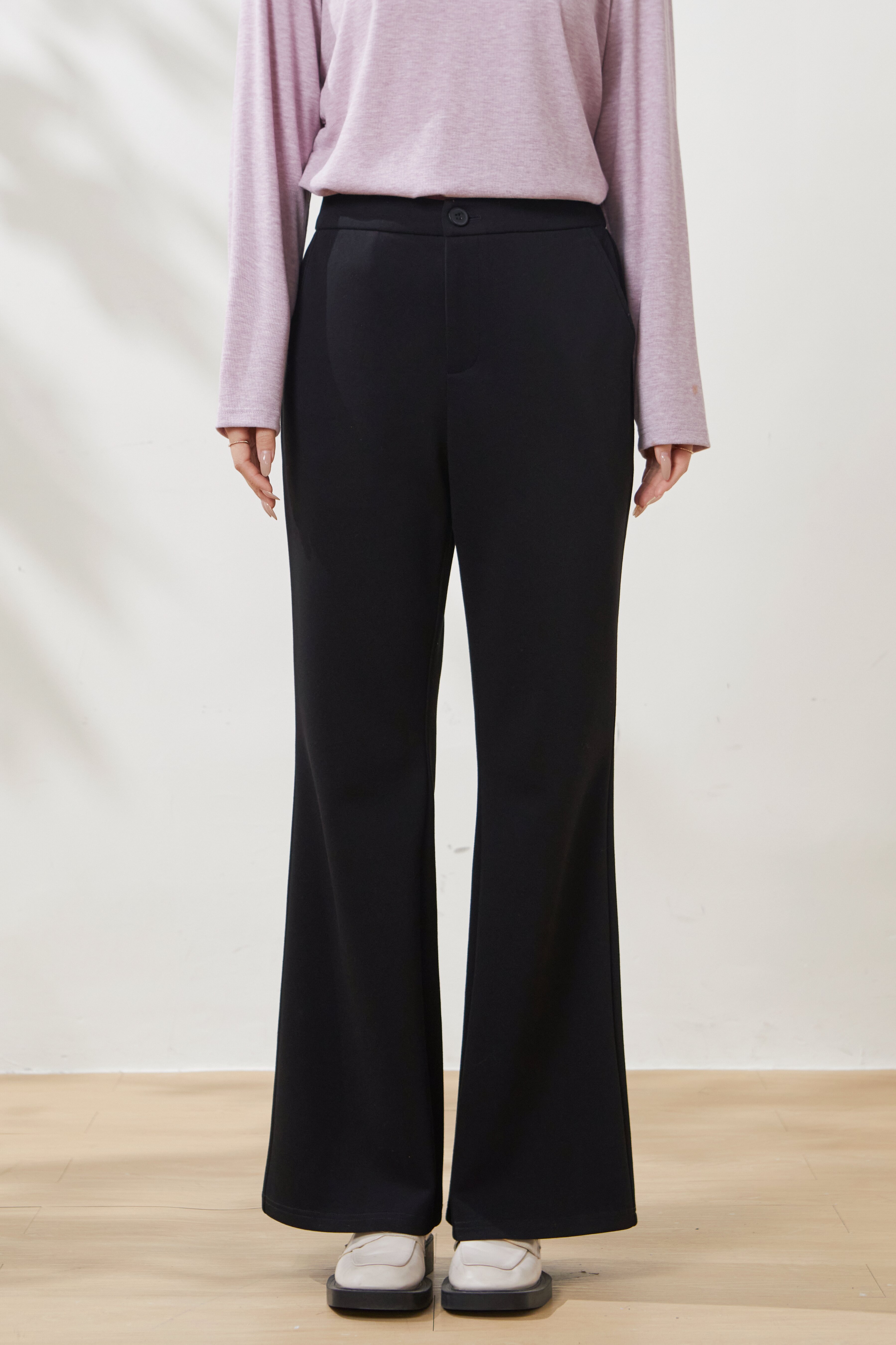 High-waisted flared casual pants FCK6911