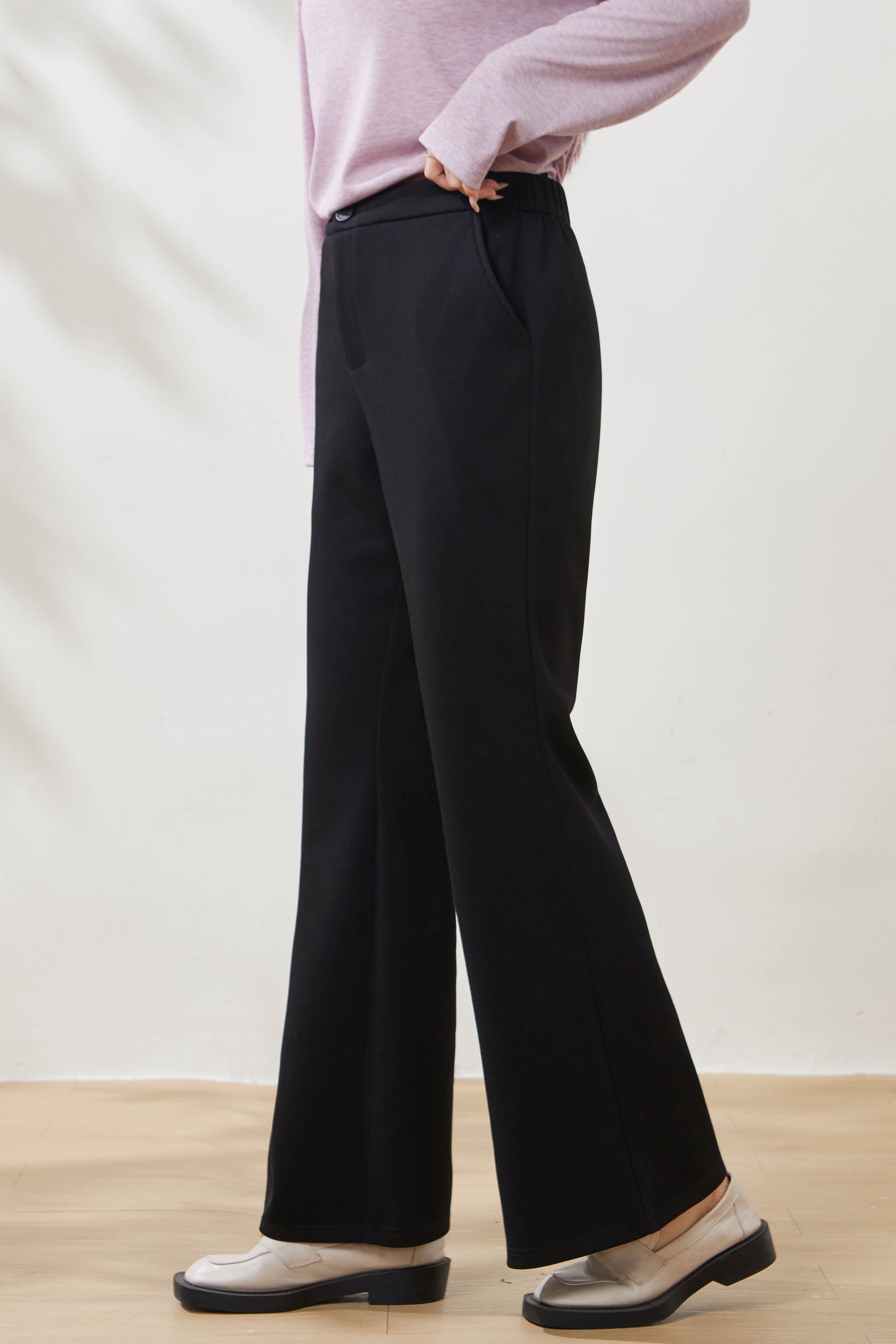 High-waisted flared casual pants FCK6911