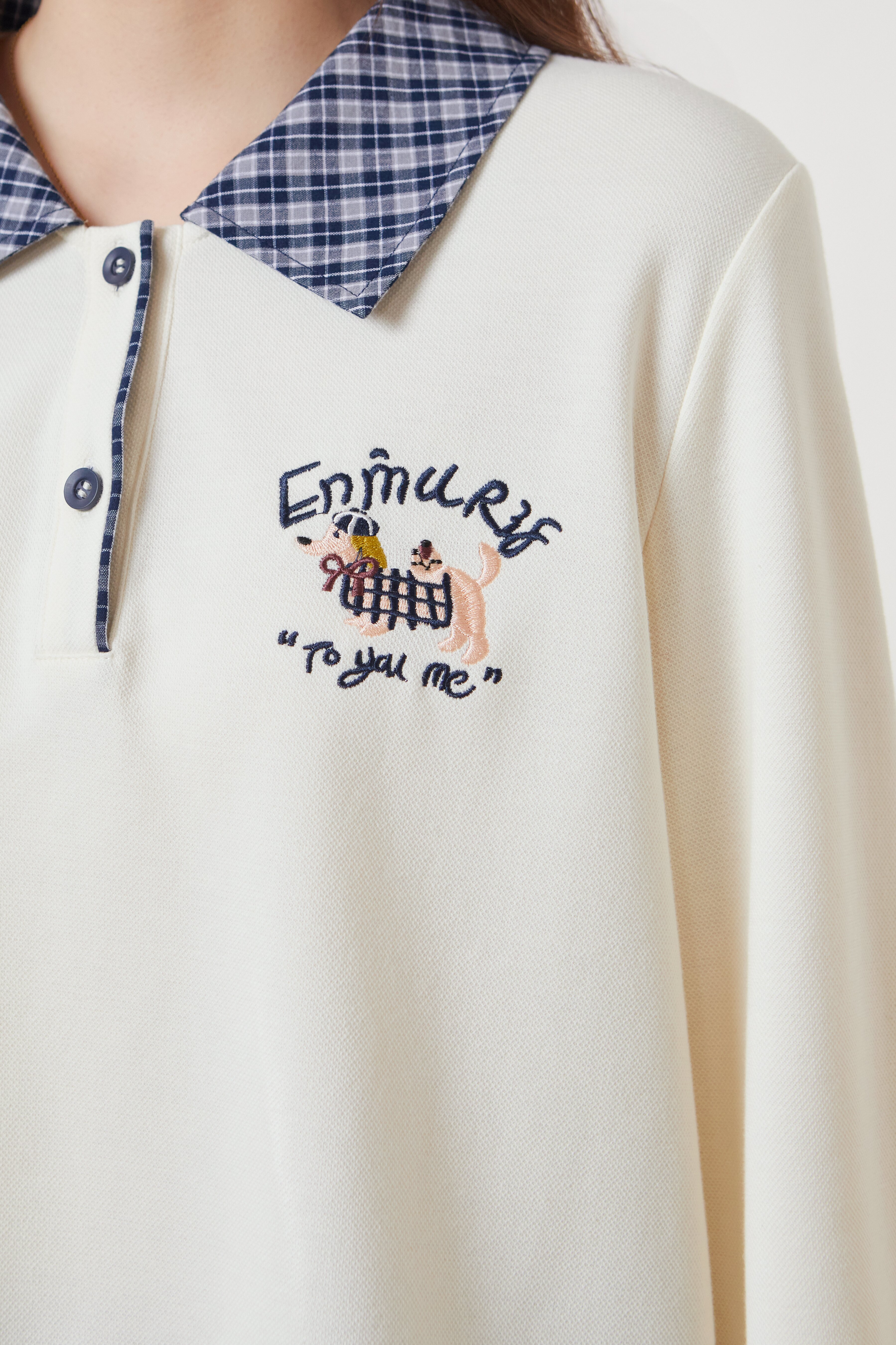 Fake two-piece color-blocked POLO collar sweatshirt FCZ6990