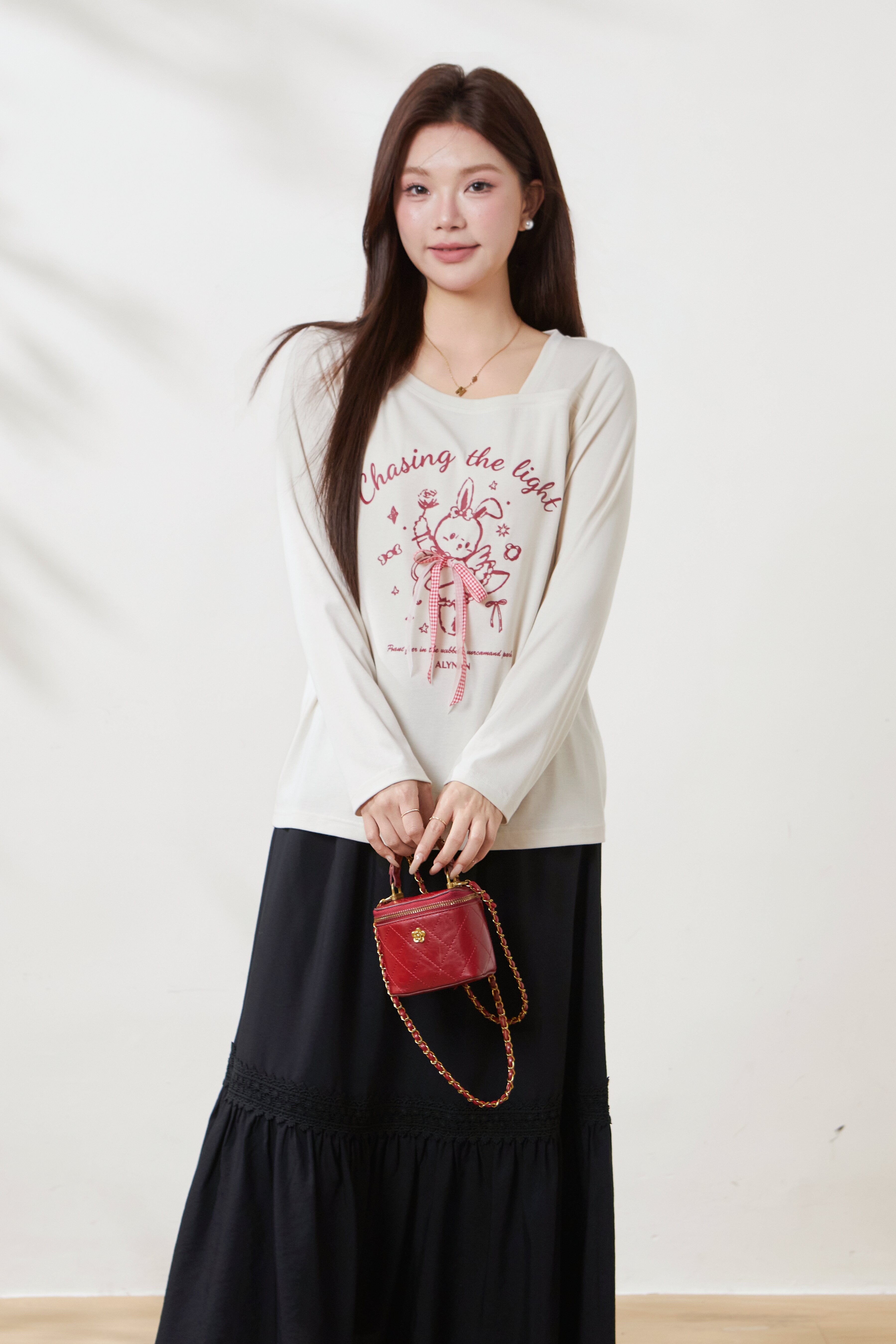 Off-shoulder design casual T-shirt FCZ6938