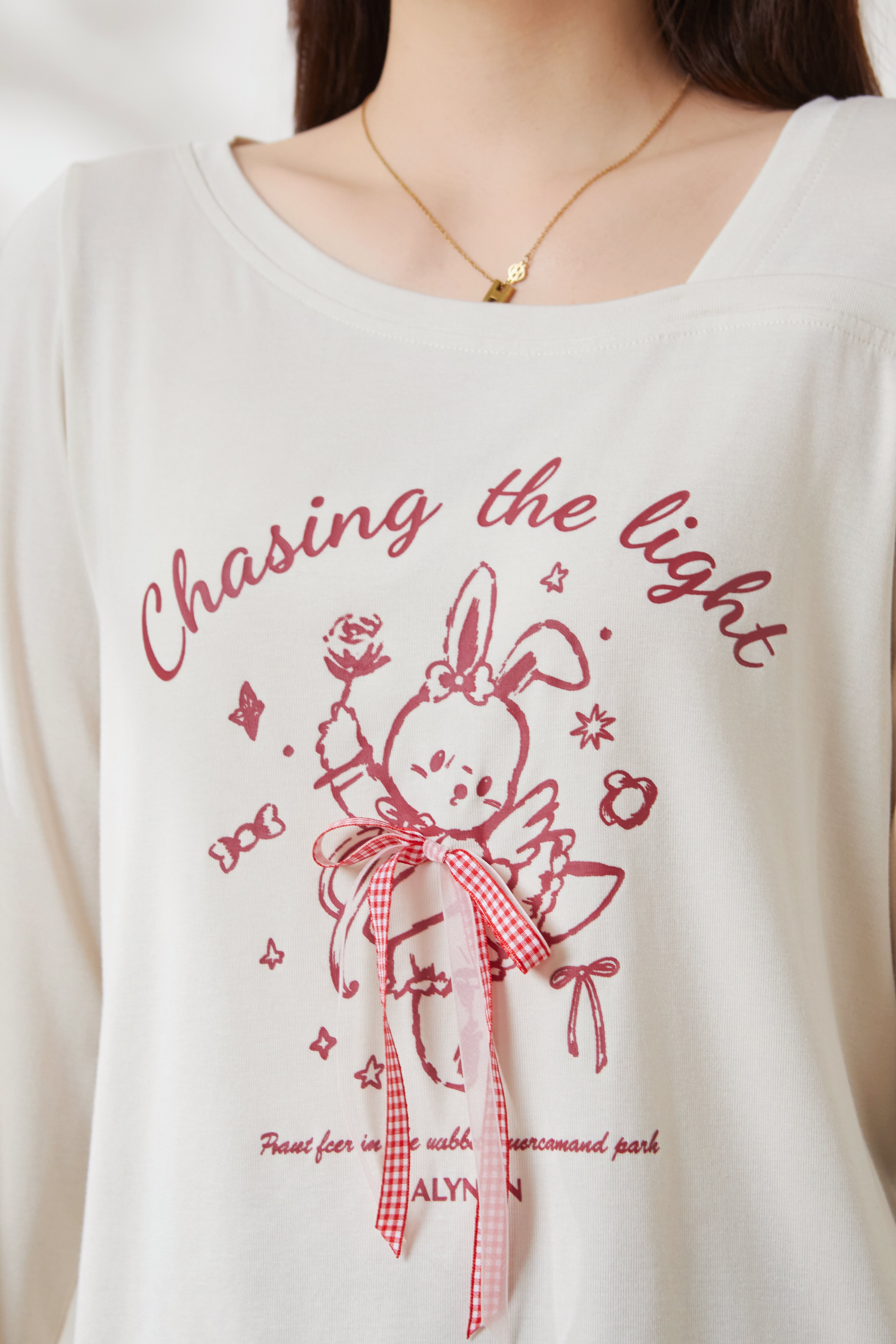 Off-shoulder design casual T-shirt FCZ6938